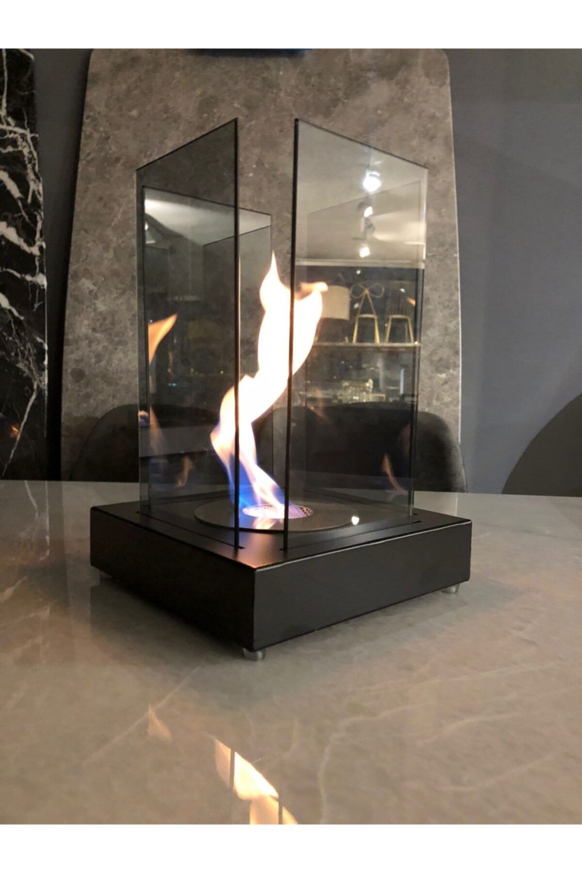 SSCONCEPT Masaüstü Bioethanol Mini Şömine - Siyah