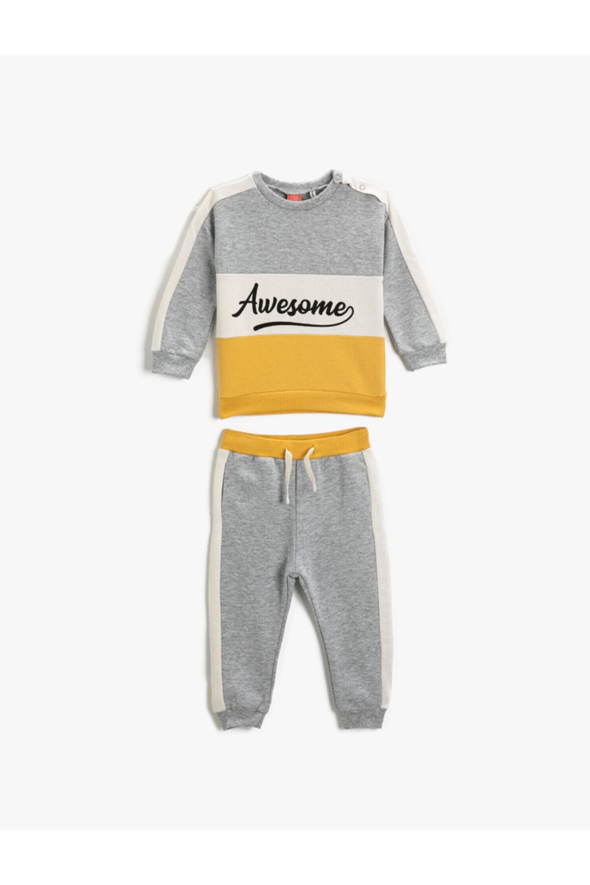 Koton Eşofman Takımı Baskılı Sweatshirt Belden Bağlamalı Jogger Eşofman Altı