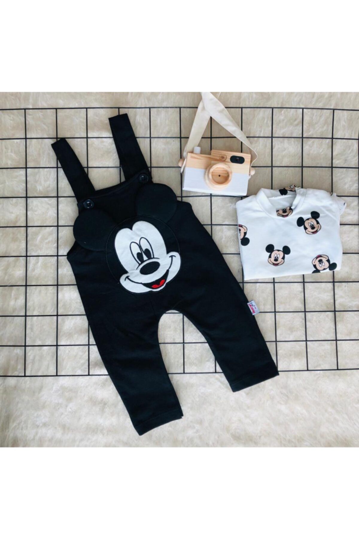 MURAT BEBE Mickey Mause Kabartmalı Salopet Takım