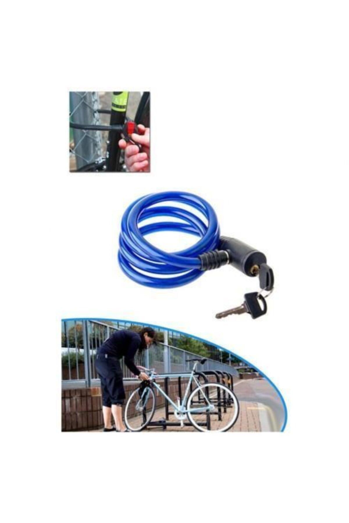 HİLALSHOP Bisiklet Kilidi Anahtarlı 17mm X 100cm