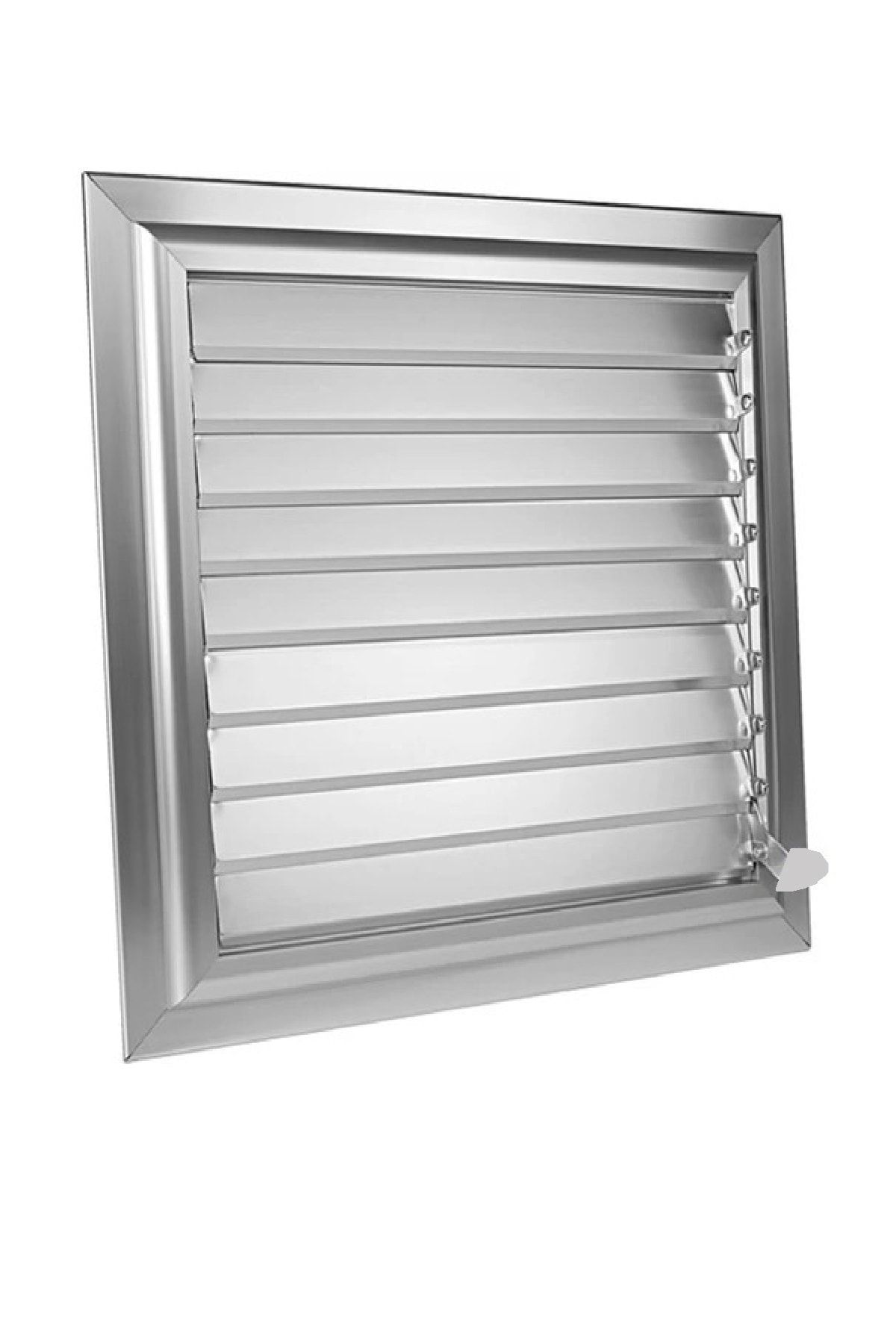 panjurfan 75x70 Alüminyum Hareketli Yüzeysel Mat Krom Banyo Wc Menfezi
