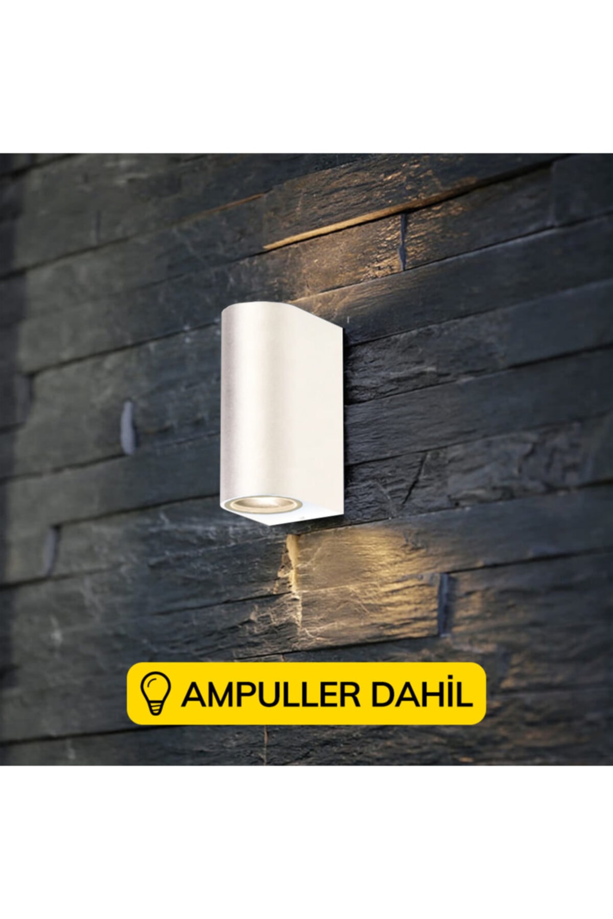 fullreyon Çift Yönlü Dekoratif Beyaz Aplik - Günışığı Ampüller Dahil