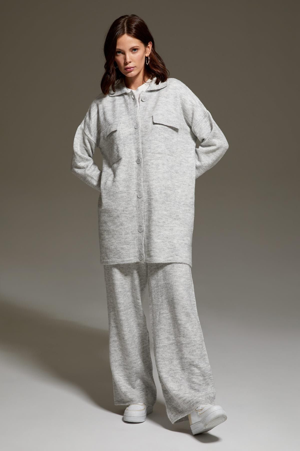 DeFacto Regular Fit Geniş Paça Triko Pantolon