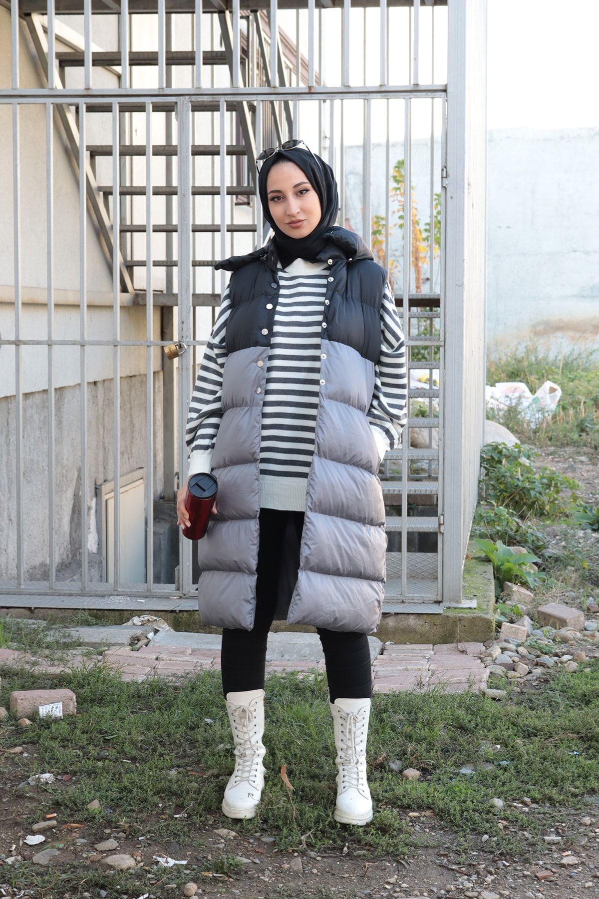 NİMODA Çift Renk Şişme Yelek