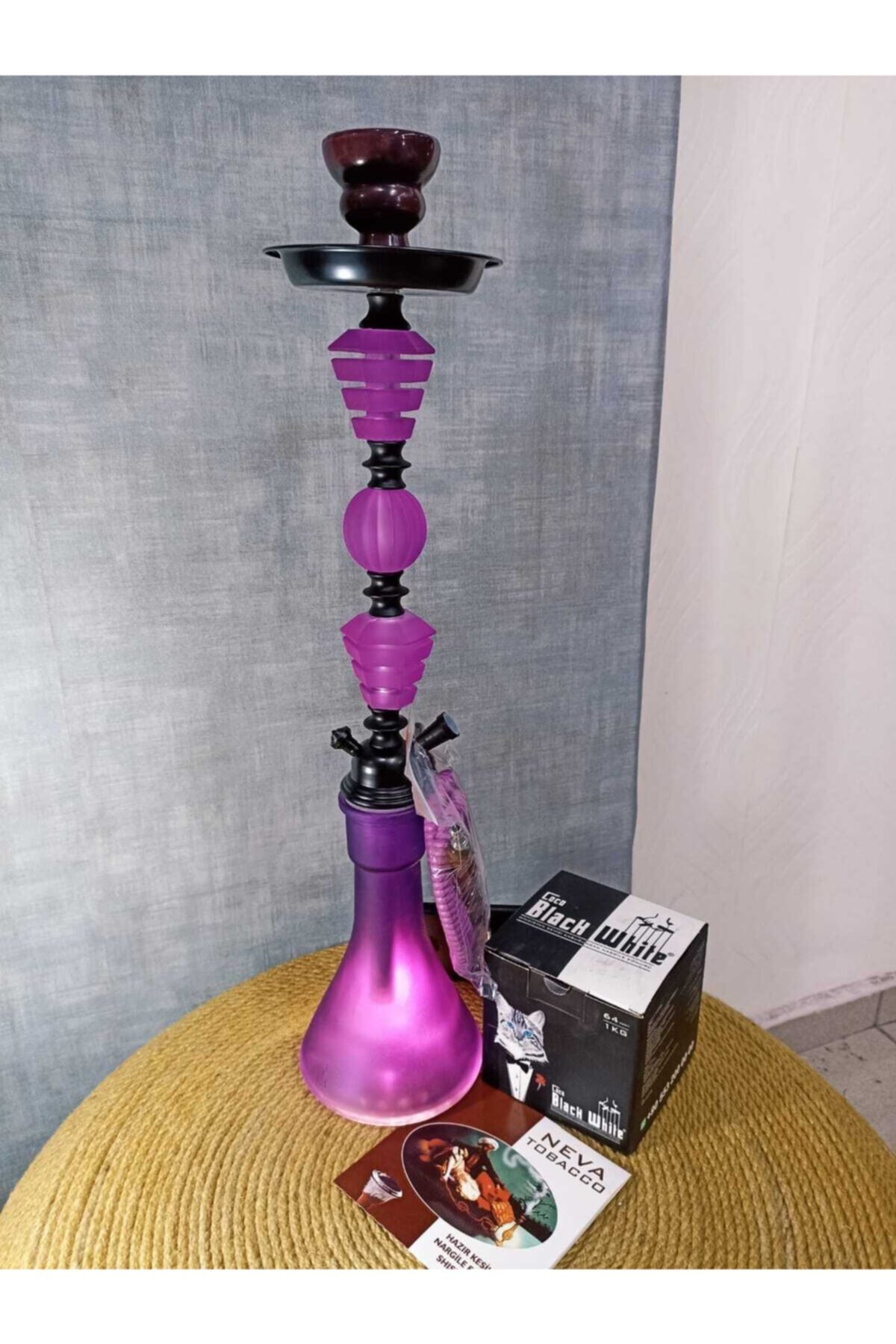 ORJİN TOBACCO İthal Nargile Takımı Full Set 60 cm Boy Tatlı Mor Renk