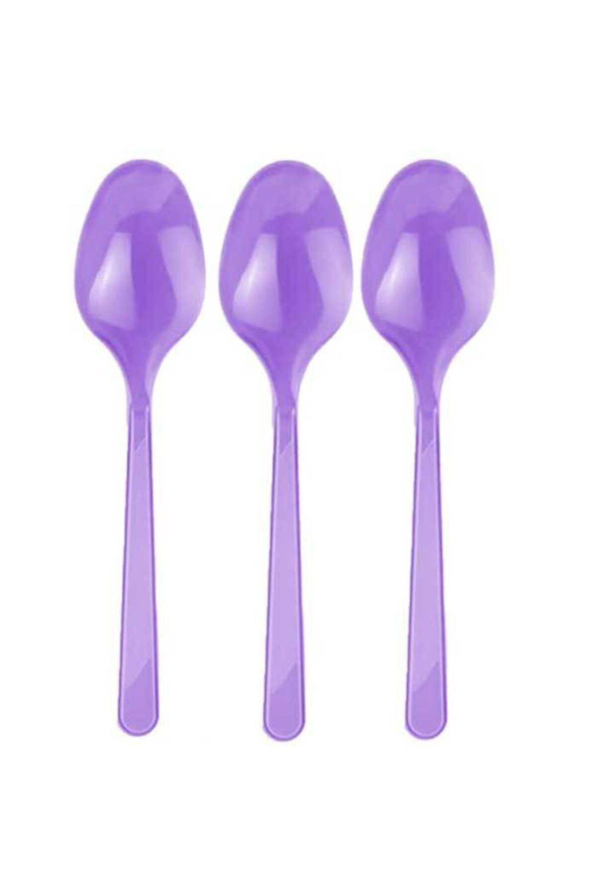 alsepeteavm Alsepetavm Mor Renk Plastik Kaşık 25 Adet