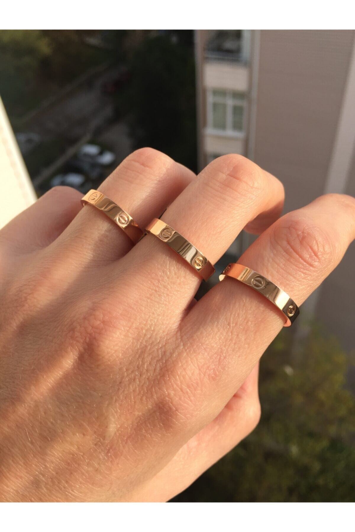 ACCESSORIES WORLD Çelik Cartier Yüzük