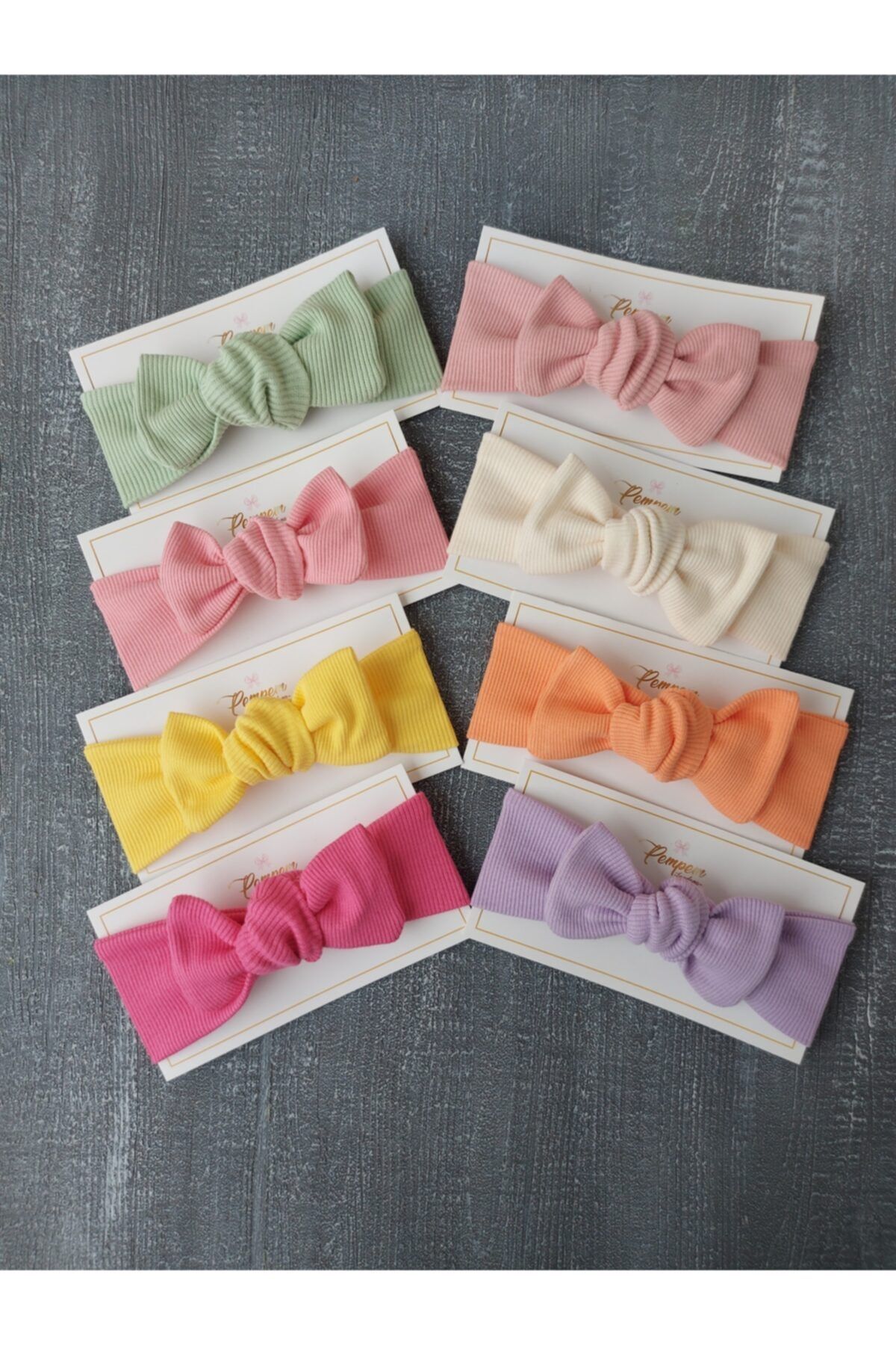 pempem bandana Kız Bebek 8'li Ribana Bandana