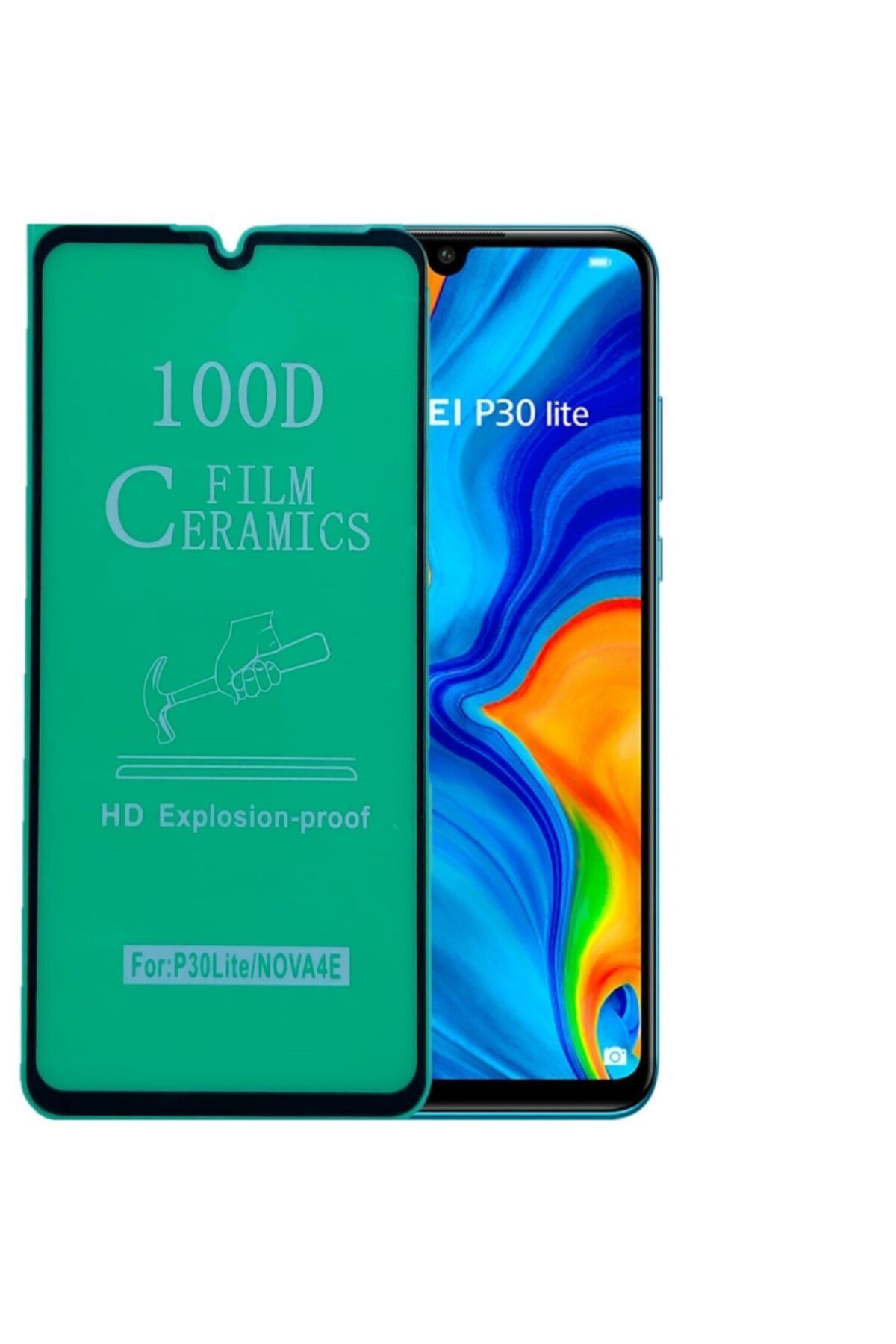 SKV MOBILE Huawei P30 Lite Seramik Esnek Nano Tam Ekran Koruyucu Kırılmaz Cam