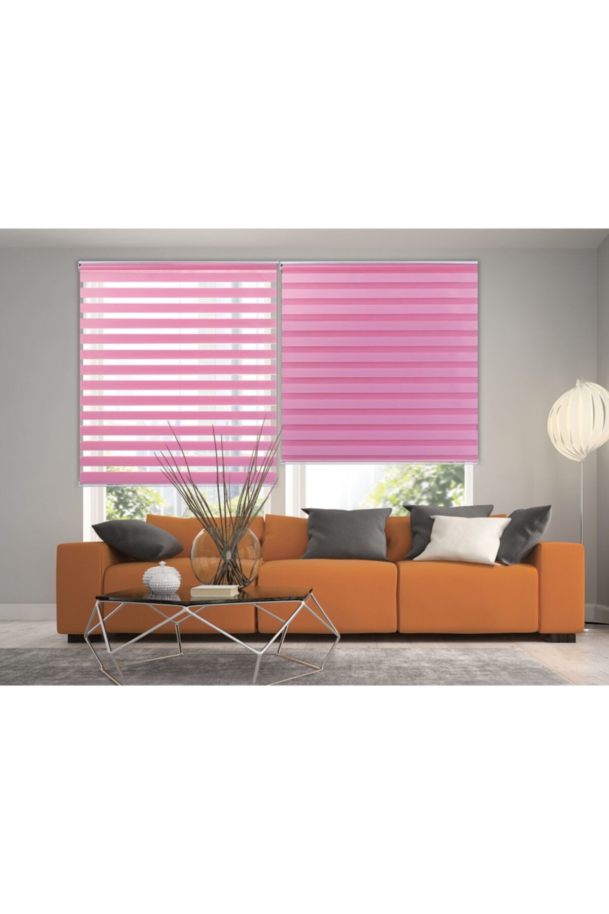 Demor Home Demor home Ay Işığı Serisi Yüksek Kalite Pembe Renk Zebra, Mekanize Perde