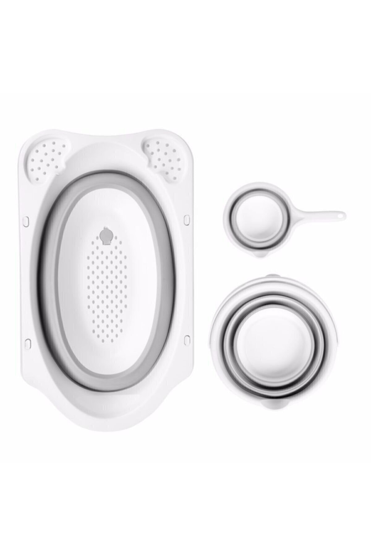 ceohome Filesiz Gri Katlanır Banyo 3,lü Seti