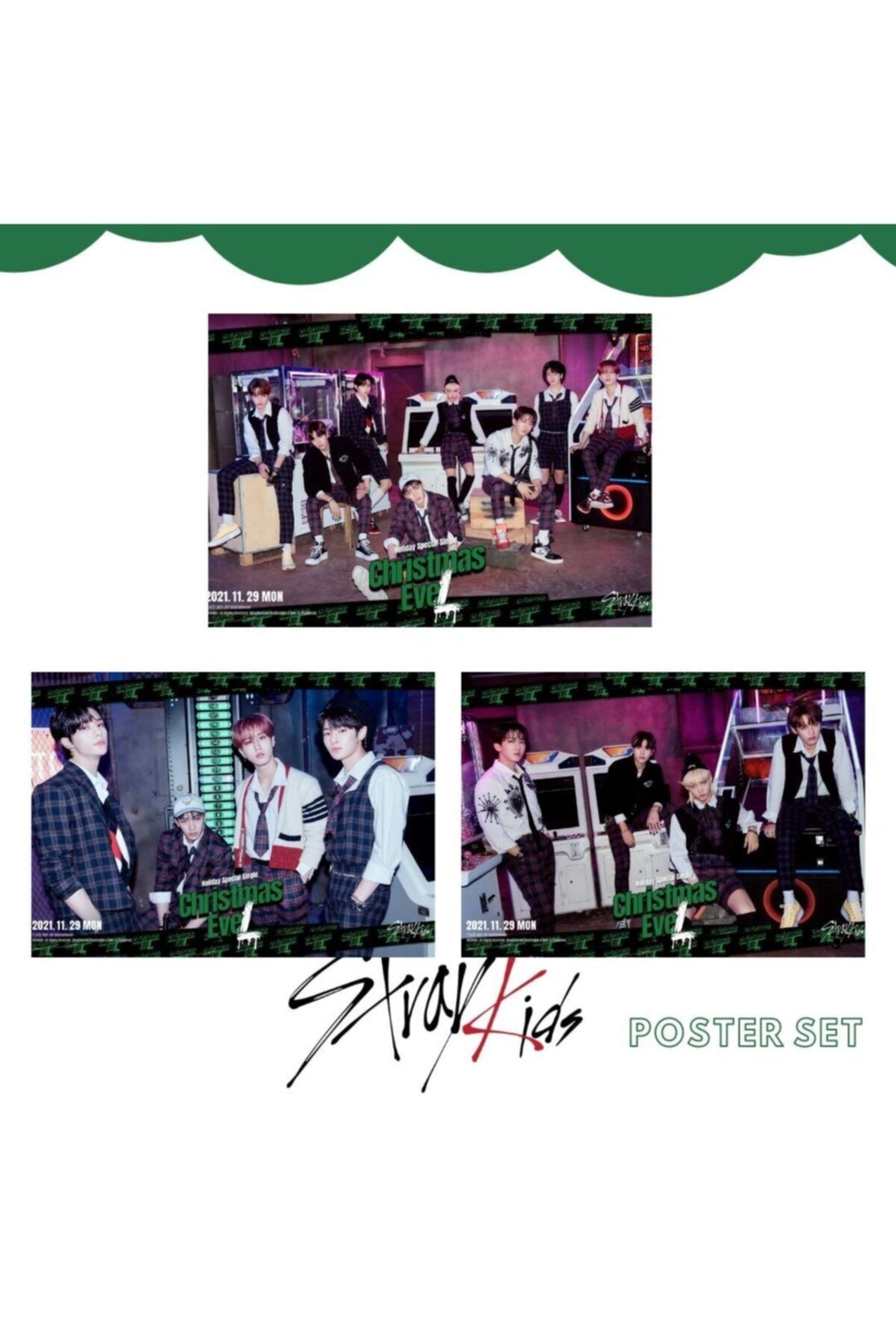 Kpop Dünyasi Stray Kıds “christmas Evel.” Grup Poster Set