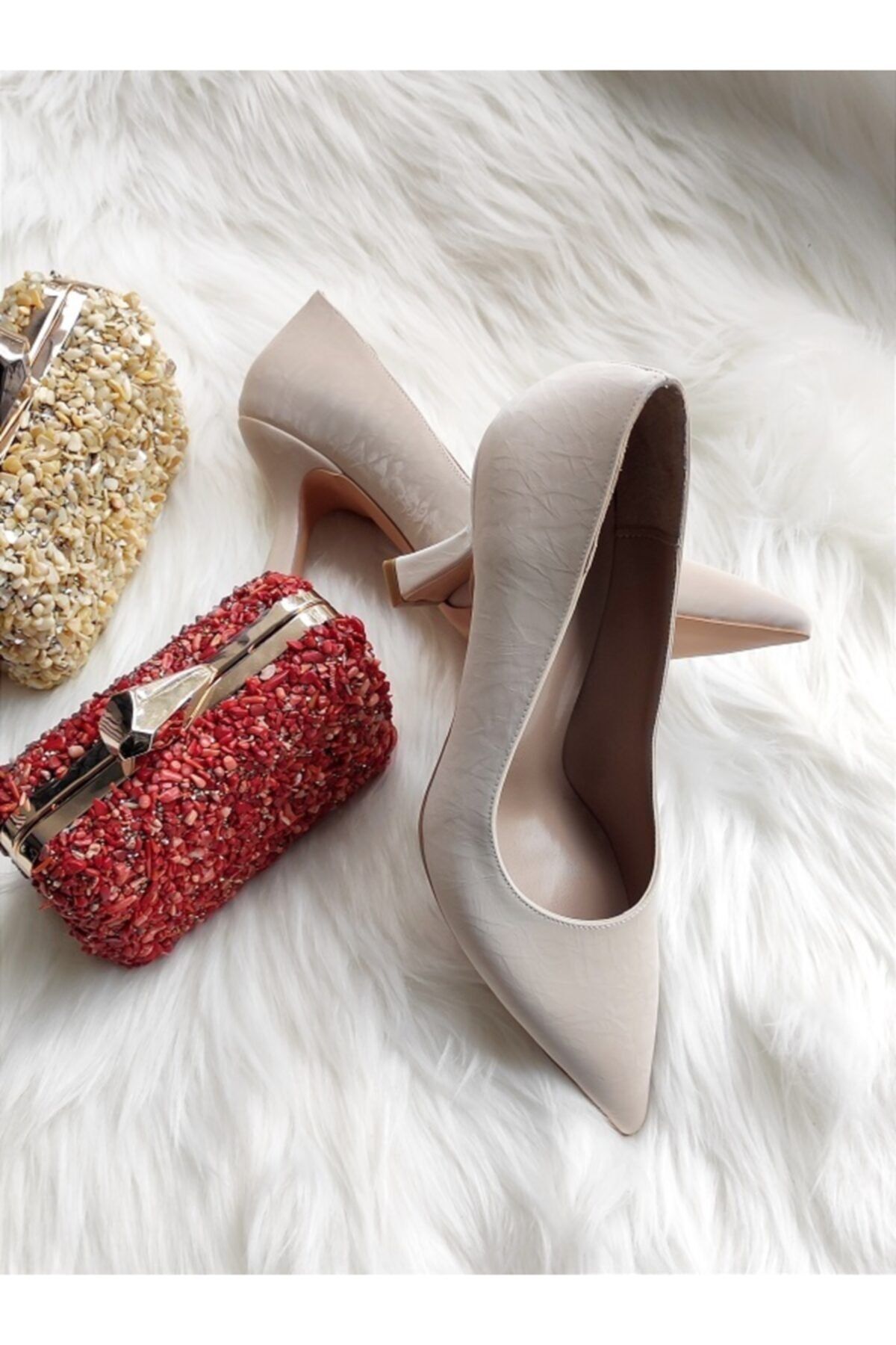 Of&Off Kadın Saten Dokulu Stiletto