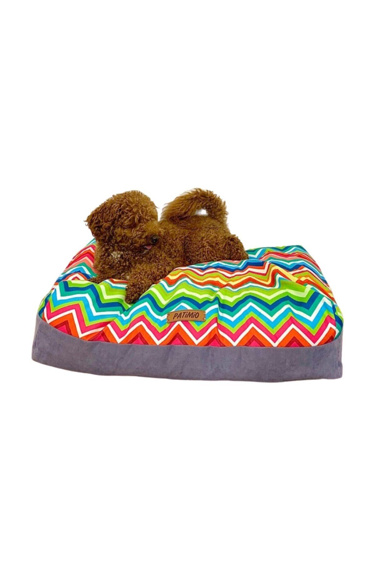 PATİMİO Zigzag Desenli Dizayn Köpek Yatağı 60x50