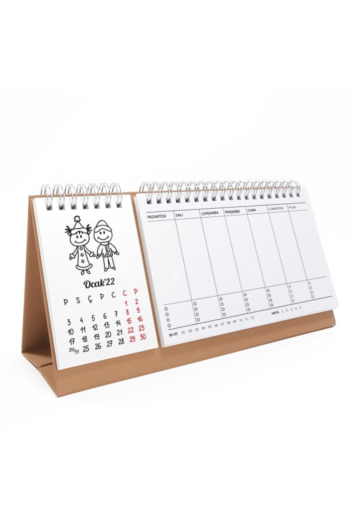 bi'aldım Haftalık Planlamalı 2022 Takvim Mevsim Çoçuklar Kraft