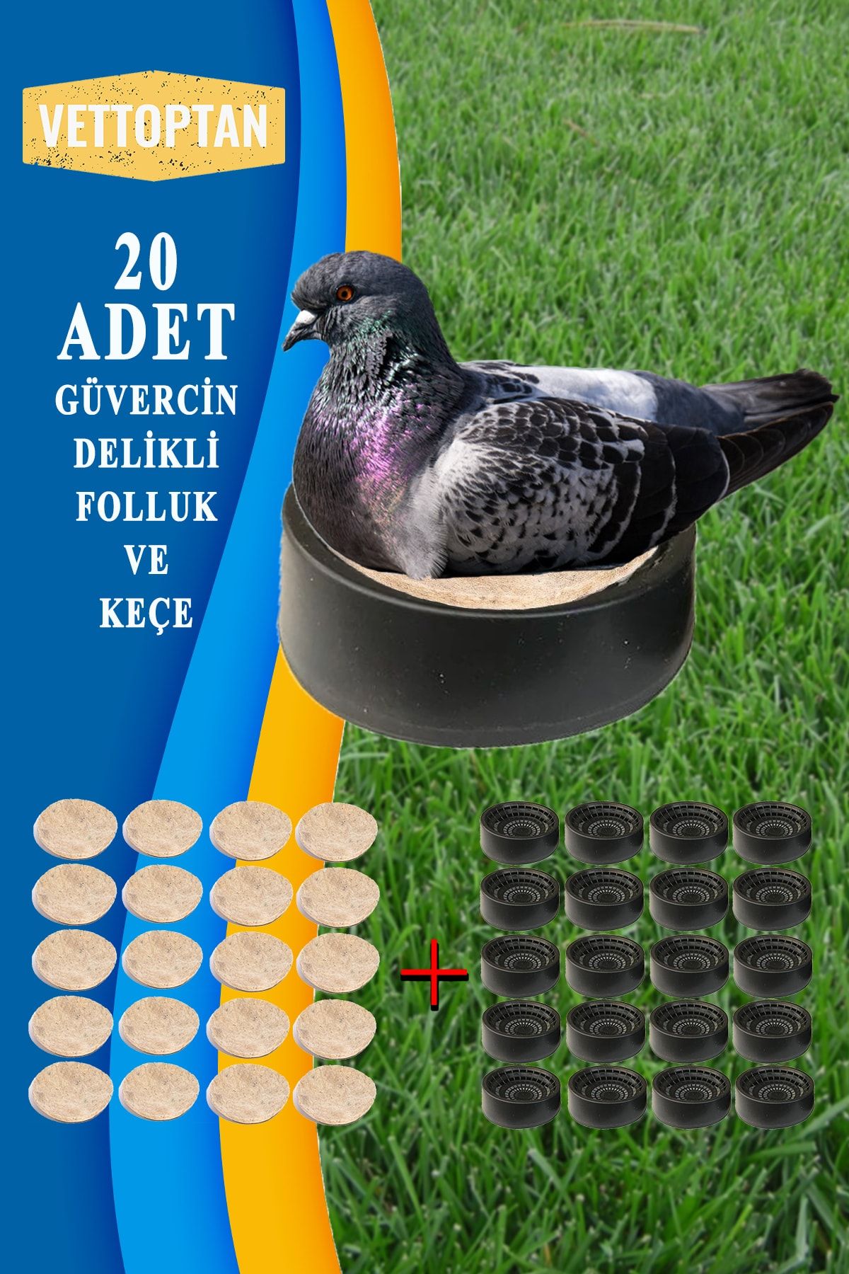 SHAVER Güvercin Folluk 20 Adet 20 Adet Keçe Delikli Oval Güvercin Folluğu Ve Keçesi Filo Güvercini Kuşu