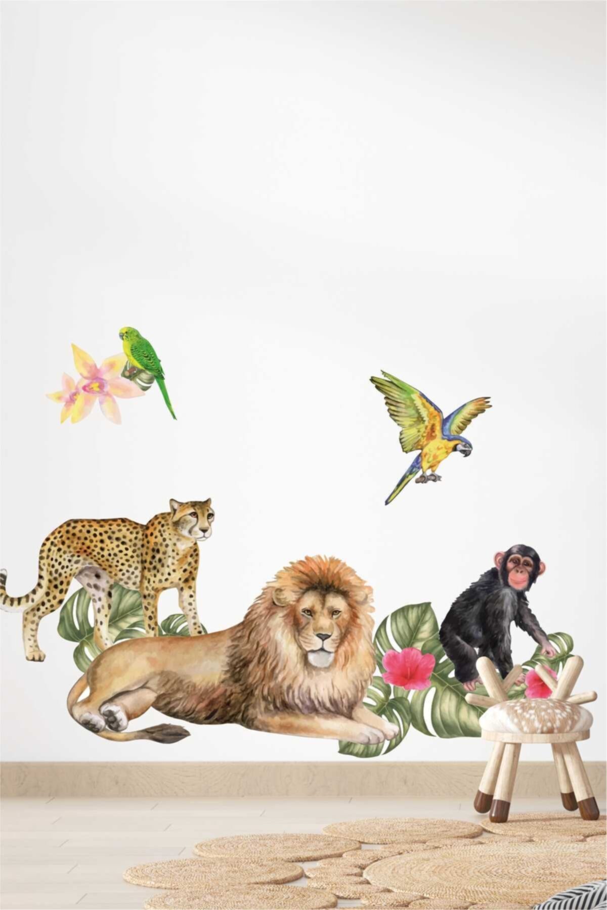 PİKSELİFE Safari Orman Hayvanları Çocuk Odası Duvar Sticker