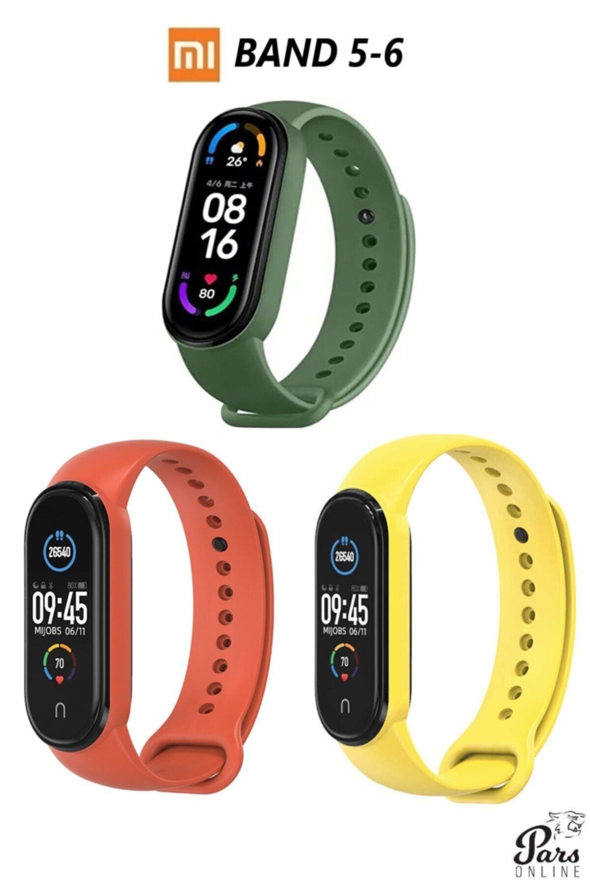 Xiaomi Mi Band 5 Ve 6 Uyumlu A+ Yüksek Kalite Kordon 3 Lü Set