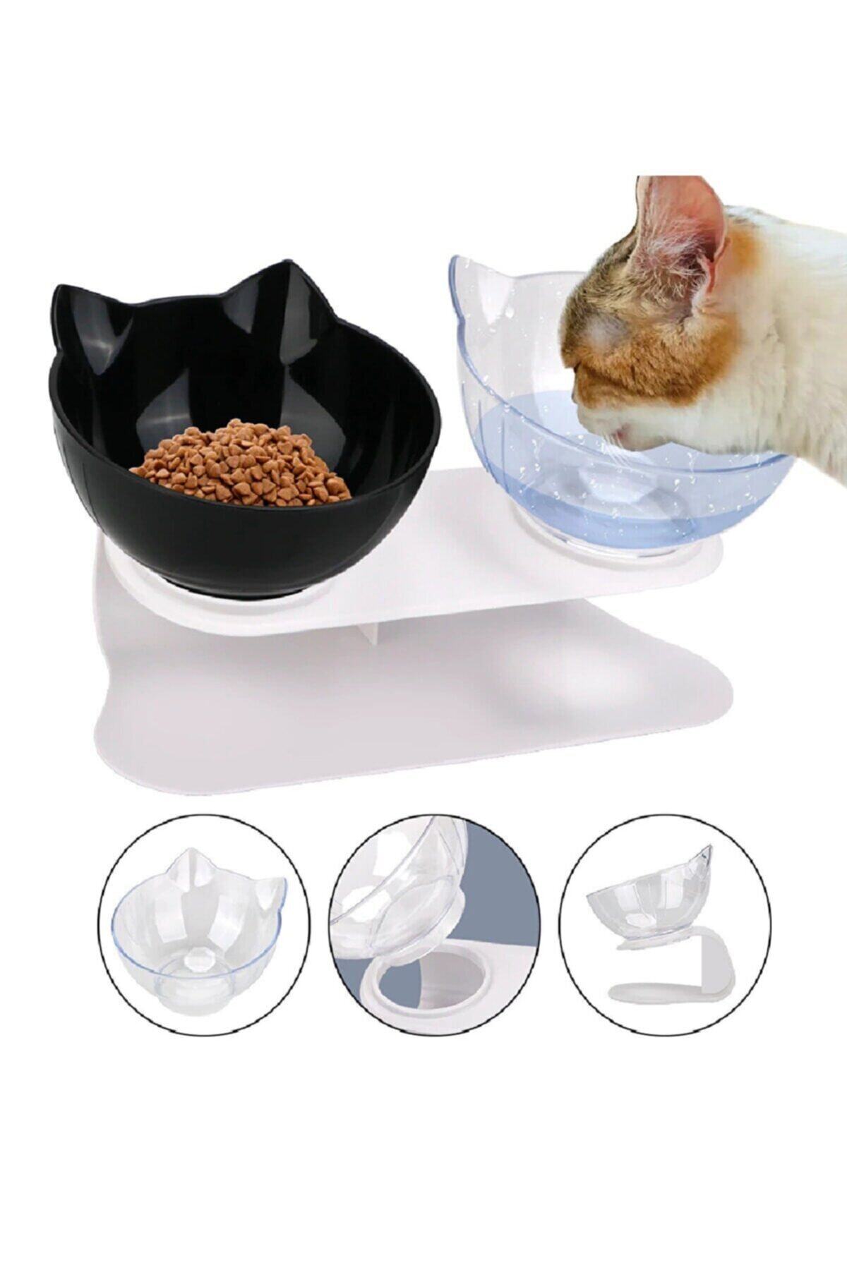 MUCA Sş Kedi Kafalı Ikili Mama Kabı