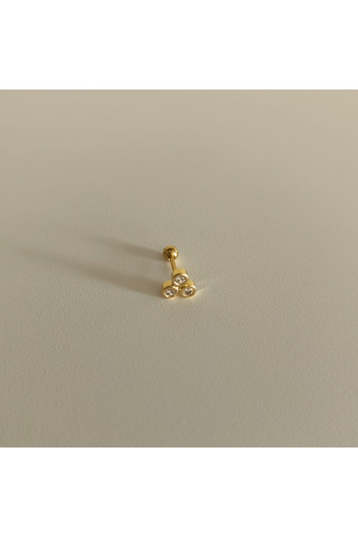 Bylin Takı Bitişik Üç Taşlı Piercing