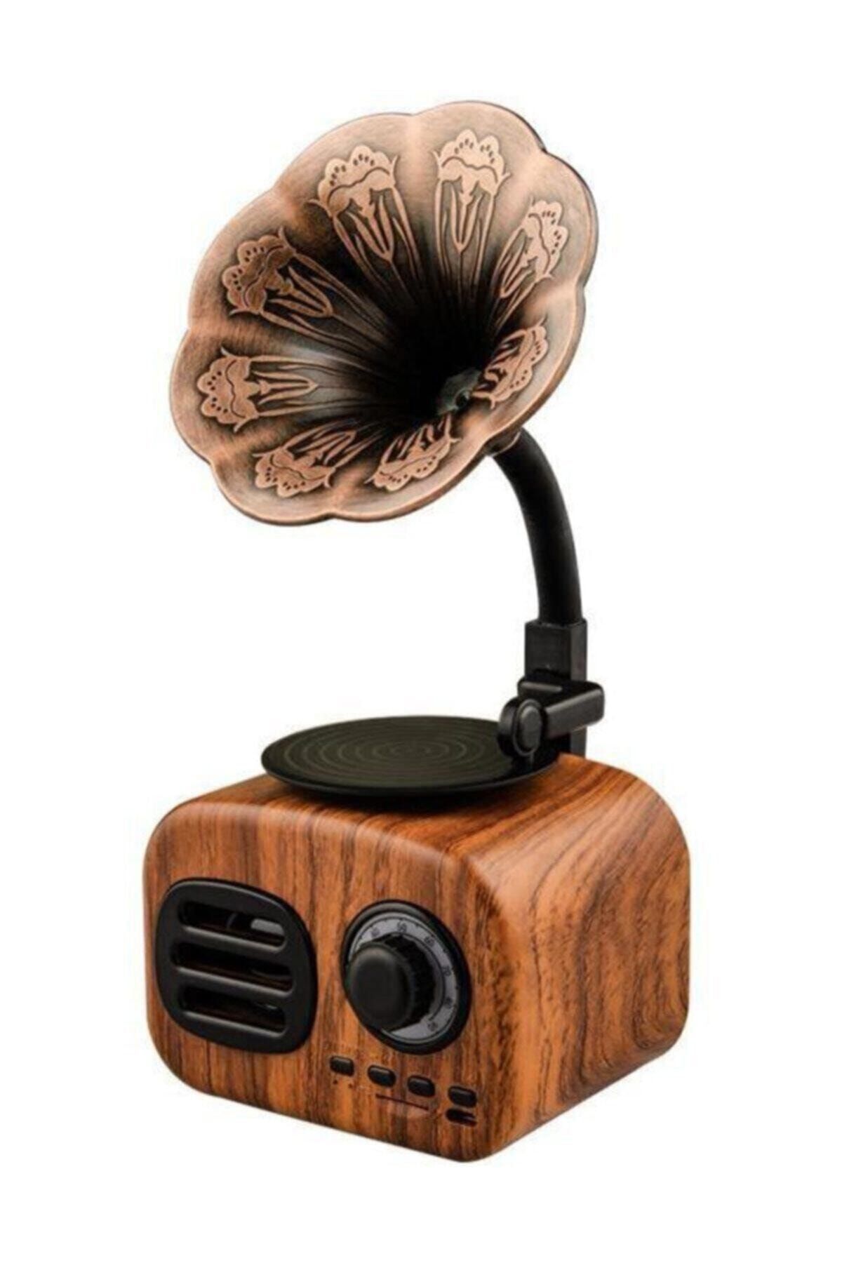 ORH STORE Taşınabilir Nostaljik Kablosuz Ses Gramafon Tasarımlı Bombası Extra Bass Bluetooth Hoparlör Tg-ft05