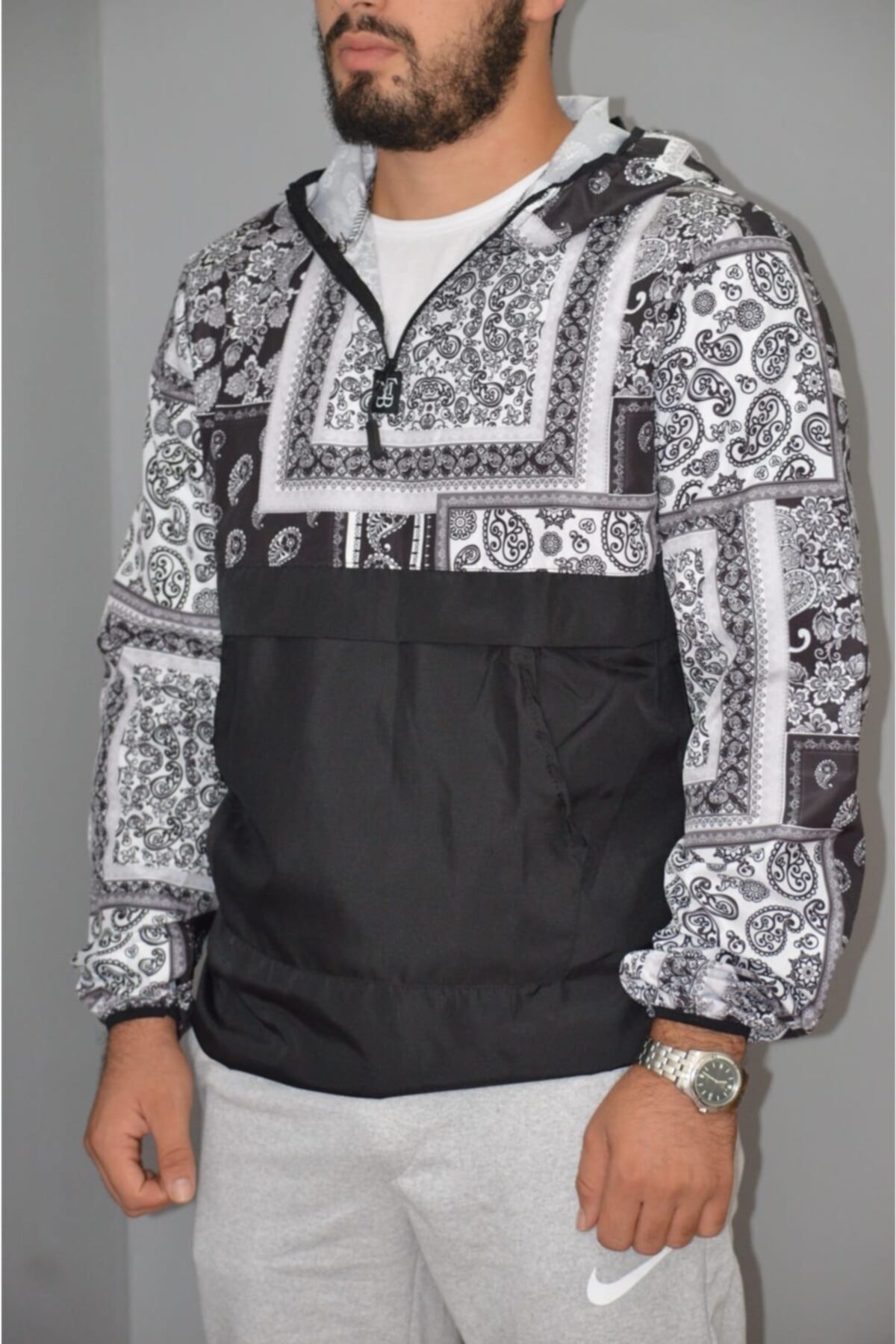 esbasicman Erkek Siyah Yağmurluk