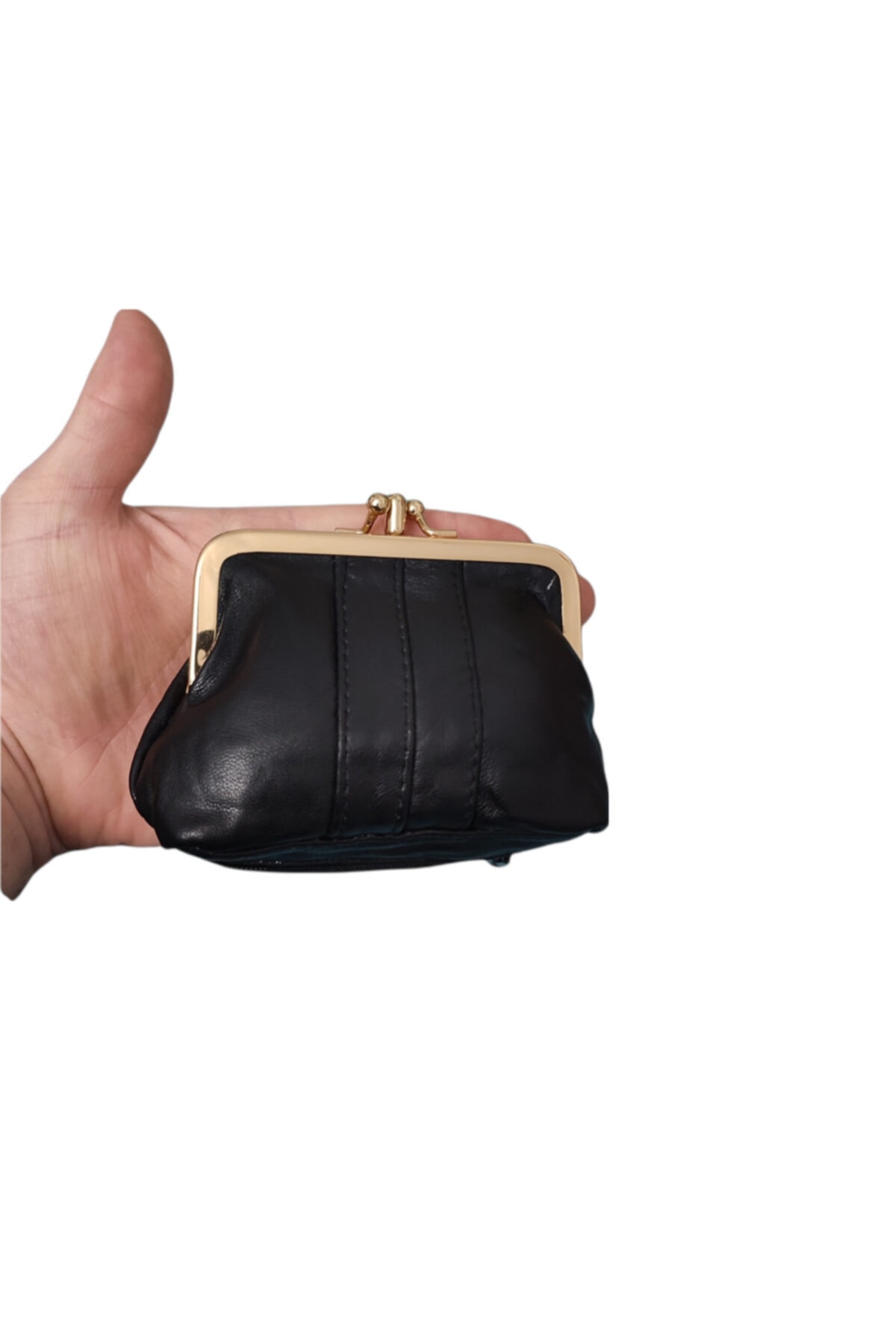 Erzeno Siyah Kadın Hakiki Deri Bozuk Para Cüzdanı