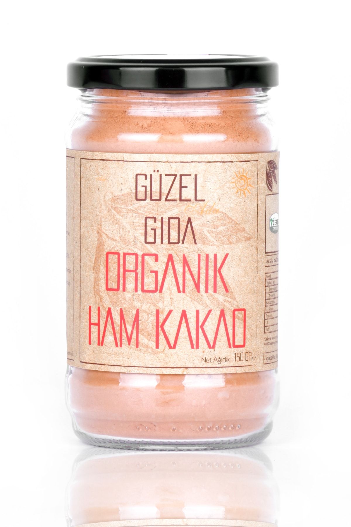 Güzel Gıda Organik Glutensiz Ham Kakao Tozu 150 gr (MENŞEİ: PERU)
