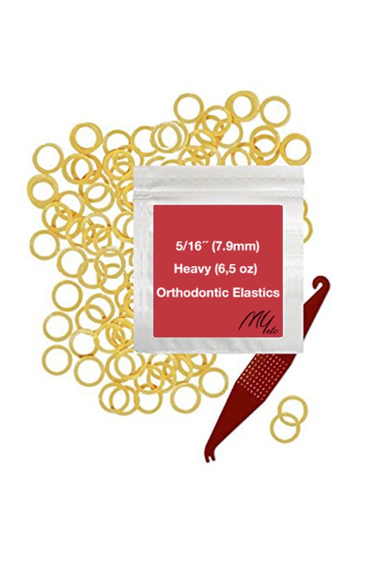 PWORTHO Diş Teli Lastiği (takma Aparatı Hediyeli) - Ağız Içi Lastik 5/16 Heavy 6,5oz 7.9mm 100 Adet