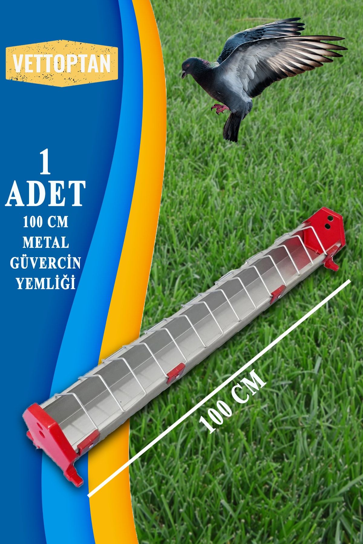 SHAVER Güvercin Yemlik Metal 100 Cm 1 Adet Yemliği Güvercin Bıldırcın Posta Şebap Taklacı Süs Güvercini Kaz