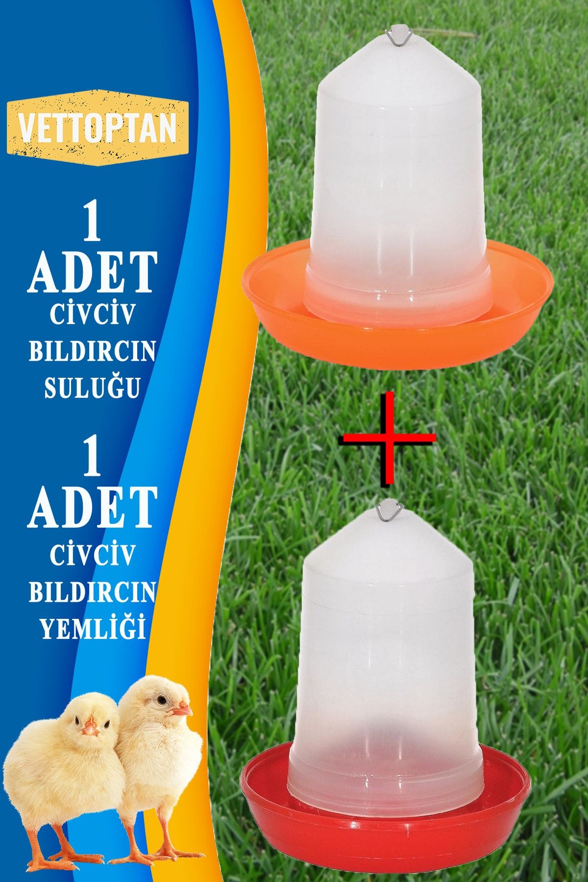 vettoptan Suluk Yemlik Takım 750 Ml Güvercin Civciv Güvercin Büyütme Keklik Muhabbet Kuşu Salma Kafes Kuş Yavr