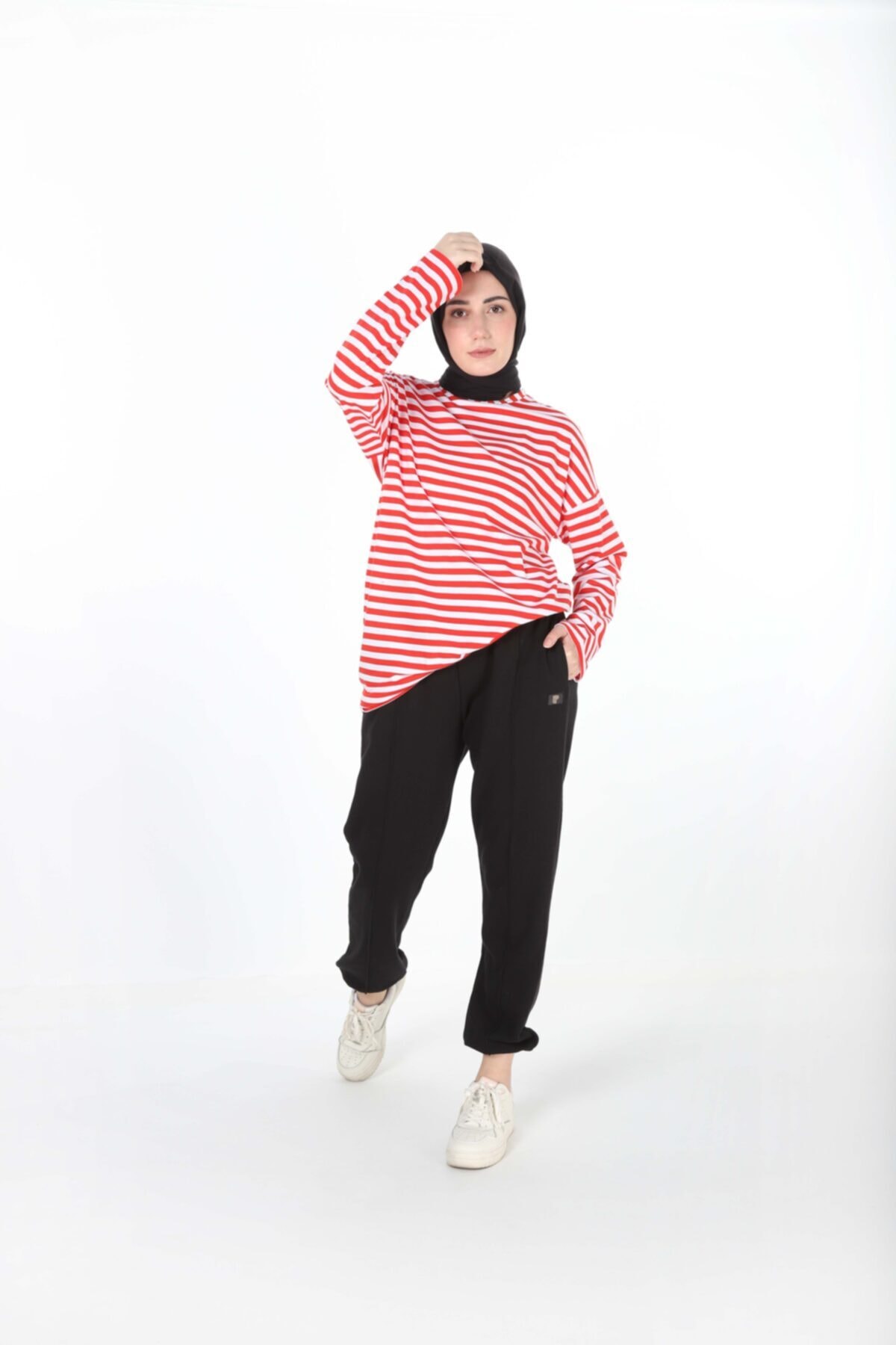 Plistre Boydan Dikişli Jogger Eşofman Altı Siyah