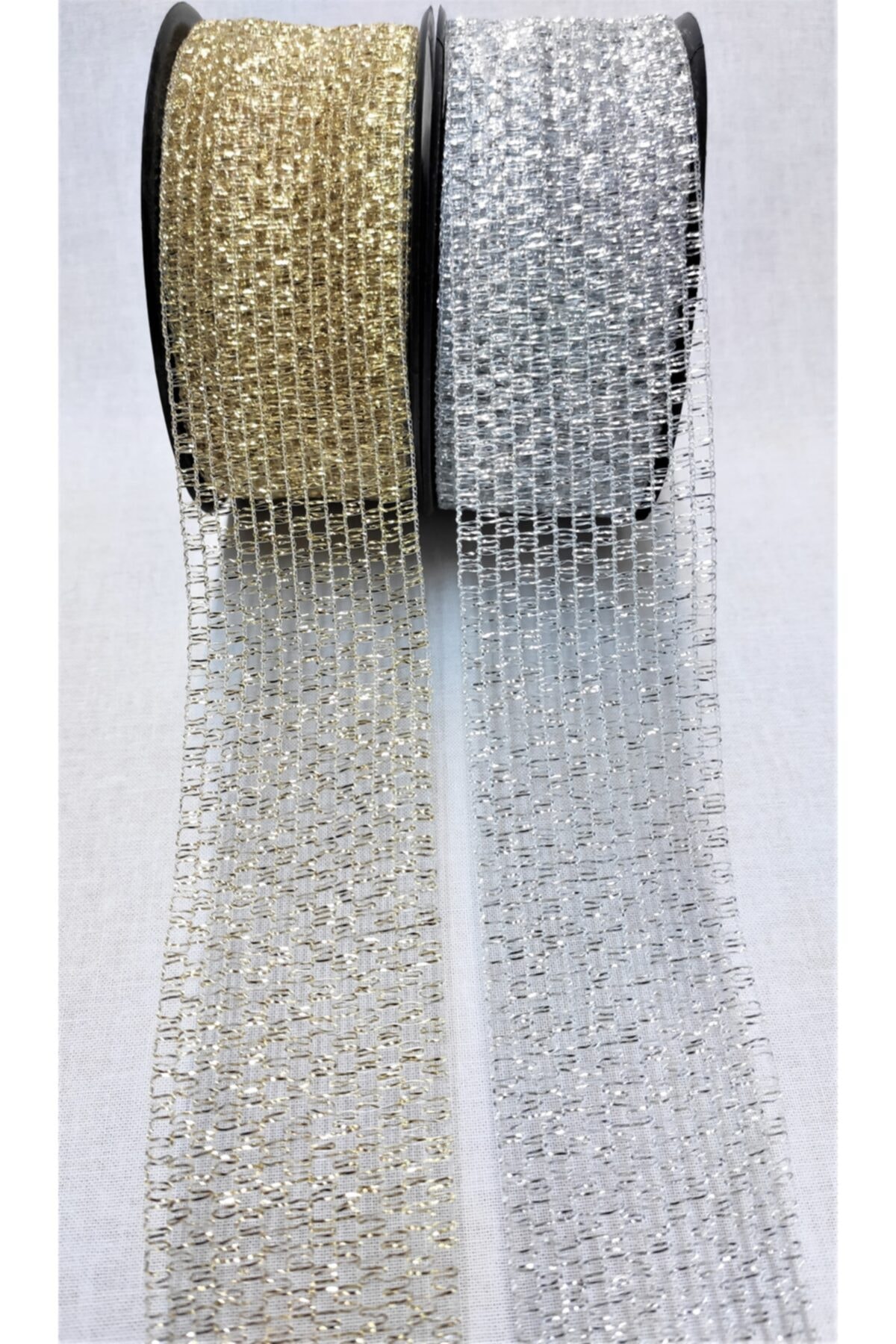 ATMACA TUHAFİYE 4 Cm Simli File Kurdele - Altın (1 Metre)