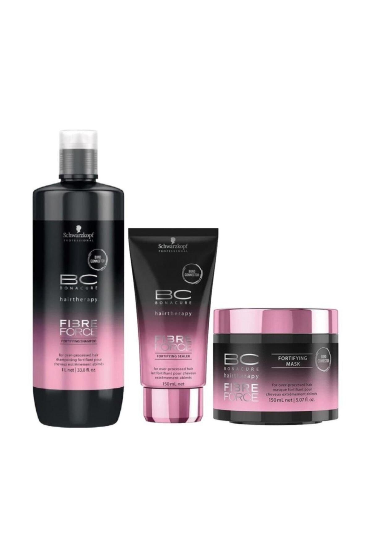 BC Bonacure Dk.hair.clinic Fibre Force Şampuan 1000 Ml 150 Ml Maske 150 Ml Bakım Sütü