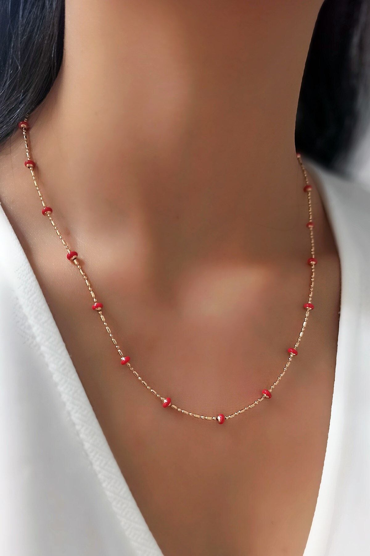 Çlk Accessories Özel Seri Renkli Topçuk Kolye Trkolye5810 B36503