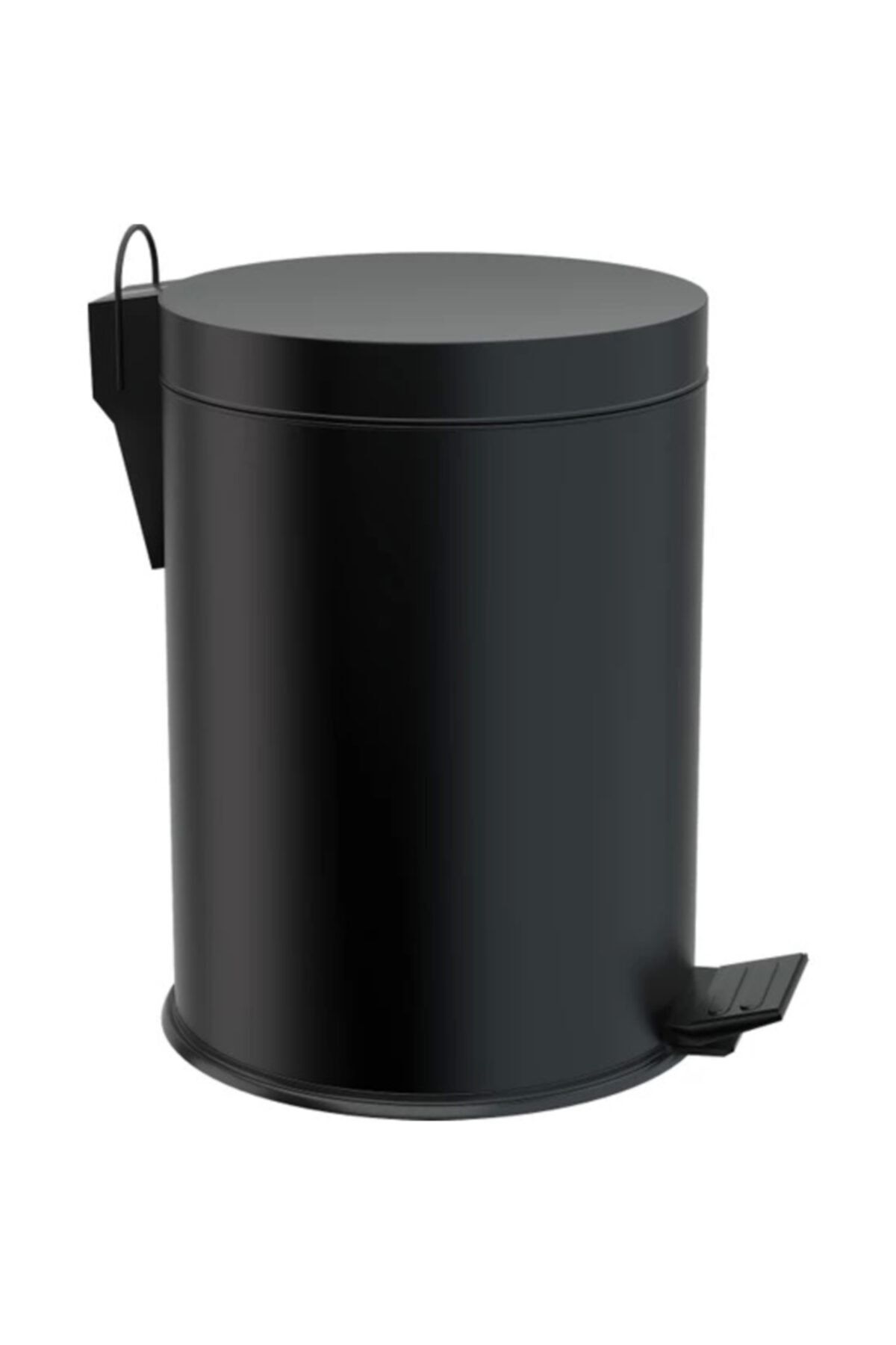 Defne Banyo Çöp Kovası Mat Siyah Pedallı 5 Litre