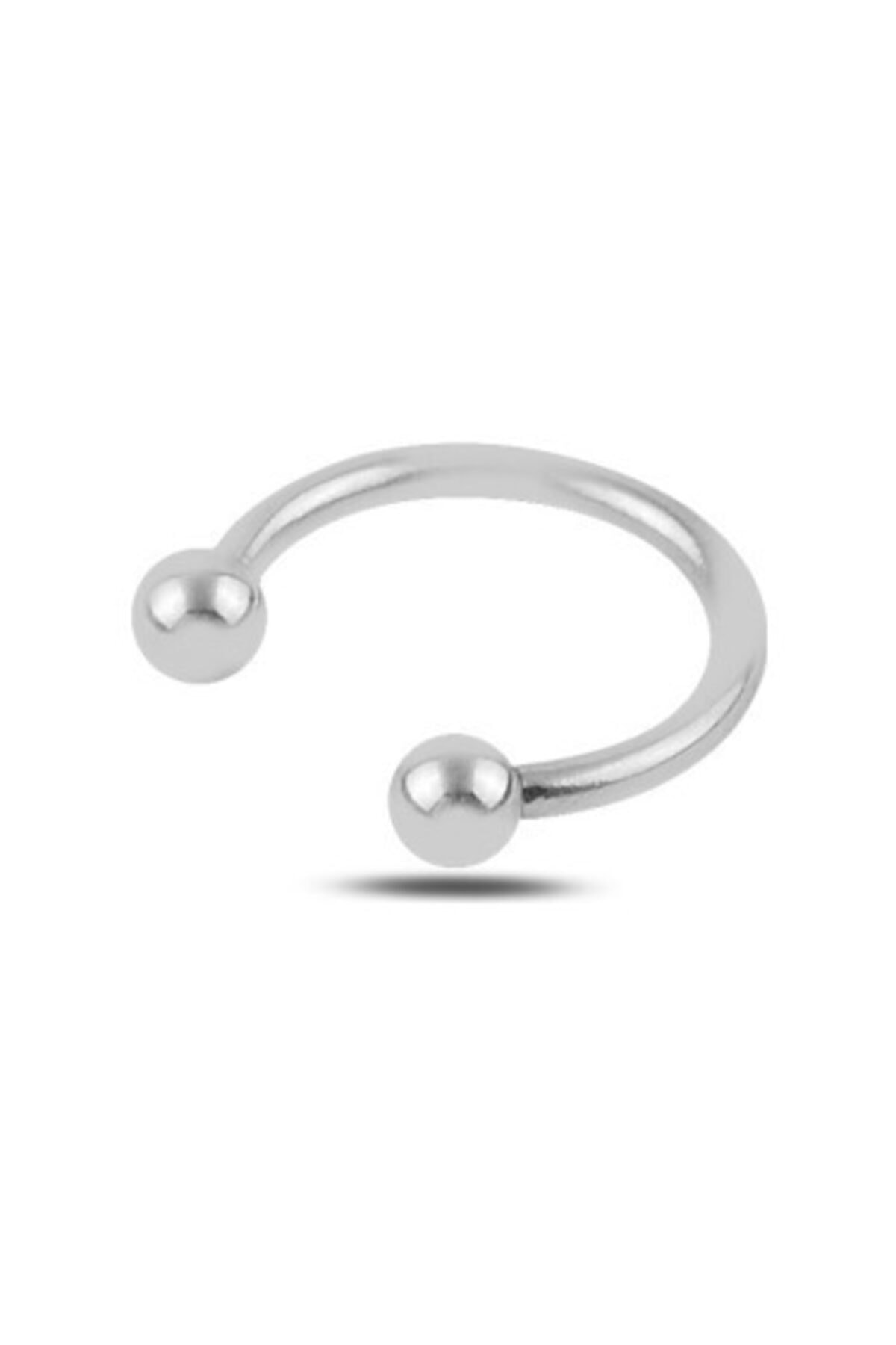 Bi'she butik Unisex Cerrahi Gümüş Renk Top Uçlu Septum Piercing