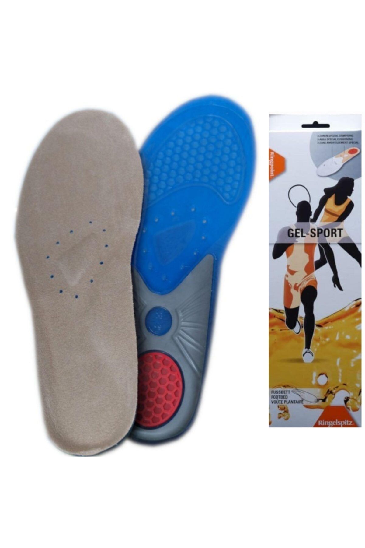 Foottab Ringelspitz Comfort Ithal Spor Ayakkabı Içi Jel Tabanlık Jel Üzeri Kumaş Zemin