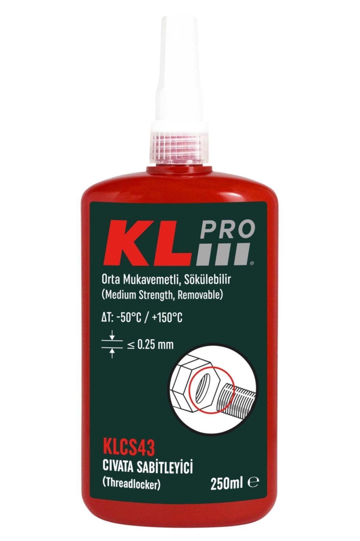 KLPRO 250ml Civata Sabitletici Orta Mukavemetli