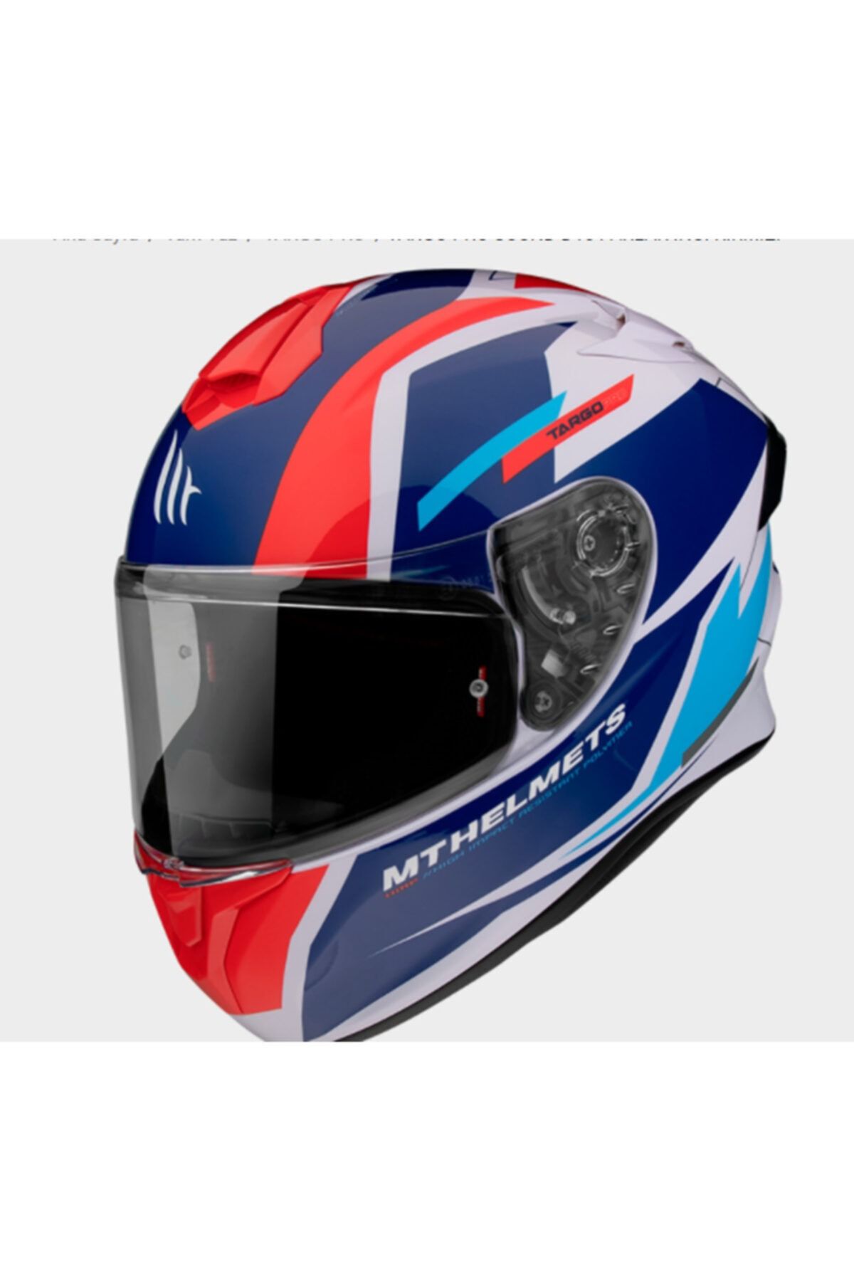 MT Kask Targo Pro Sound D15 Gloss Pearl Red Şefaf Vizörlü
