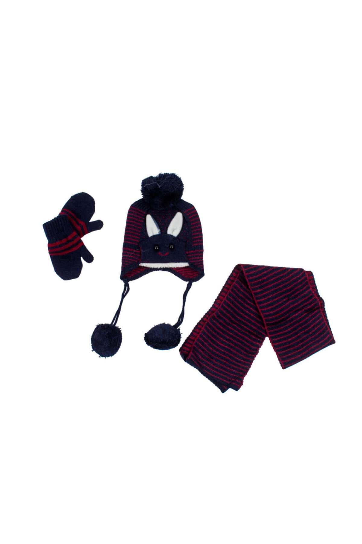 AGES ANGELS Bebek Lacivert 3'lü Atkı Bere Eldiven Takım