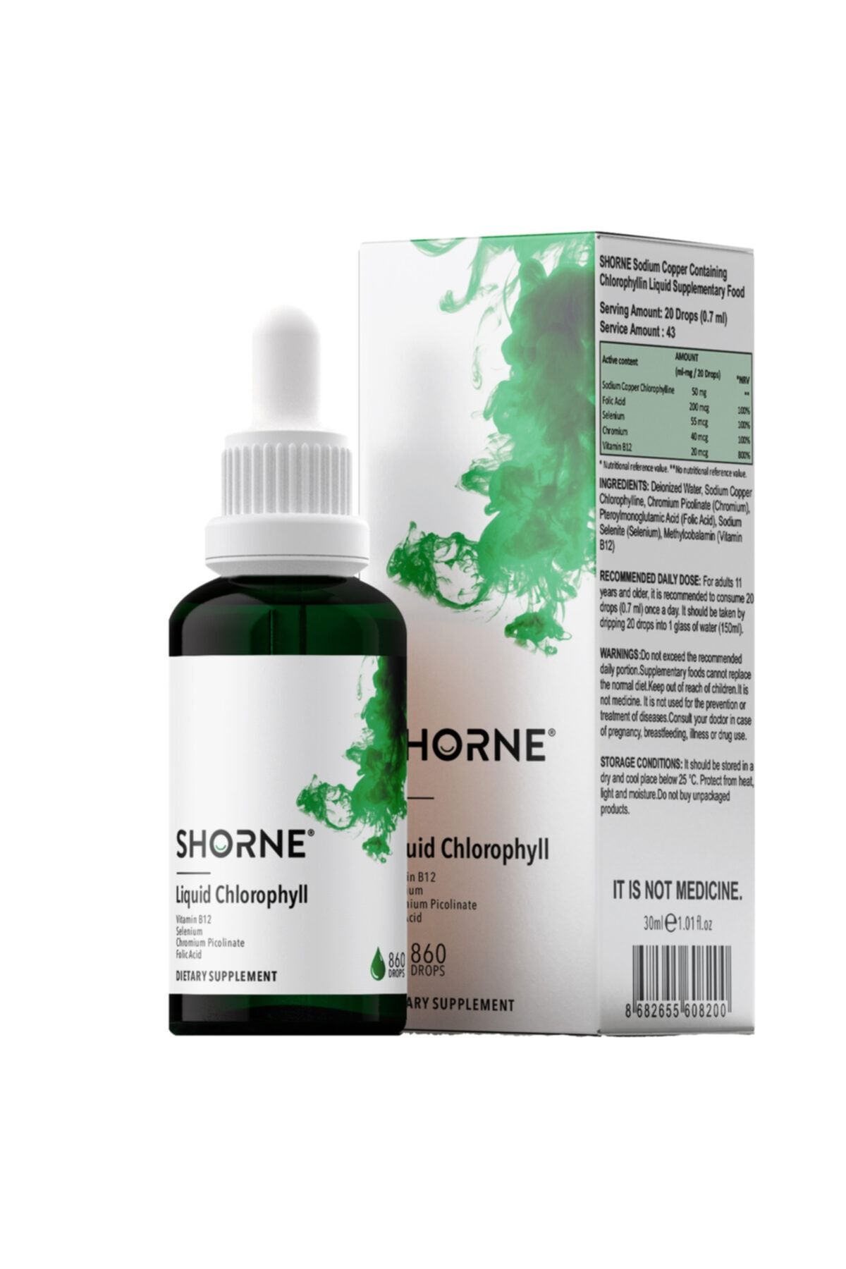 Shorne Liquid Chlorophyll Chromium Picolinate & Folic Acid & Selenium & Vitamin B12