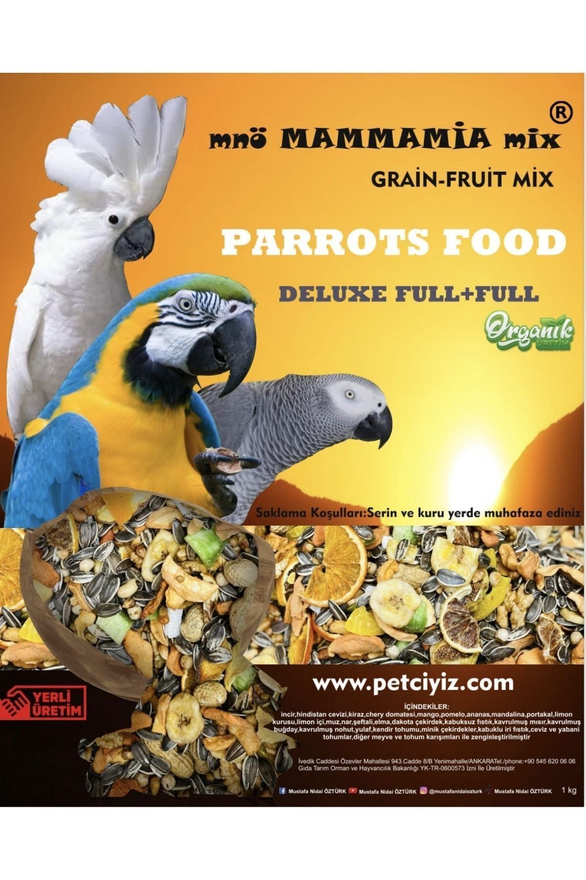 Mammamia Jako, Kakadu, Macav Papağanı Yemi 1 Kg