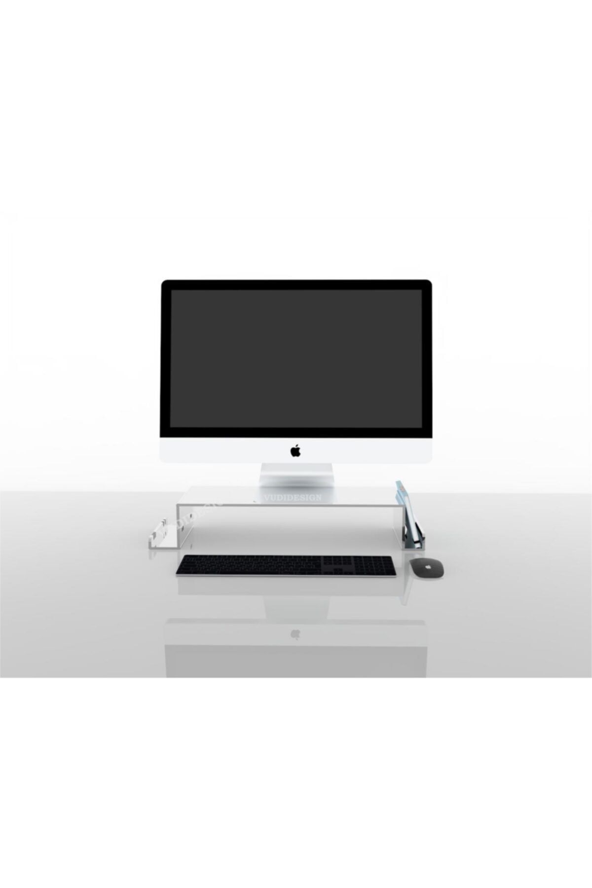 Vudi Design Metal Macbook I-mac Ipad Windows Ekran Monitör Yükselticisi Stand Krom Kaplama