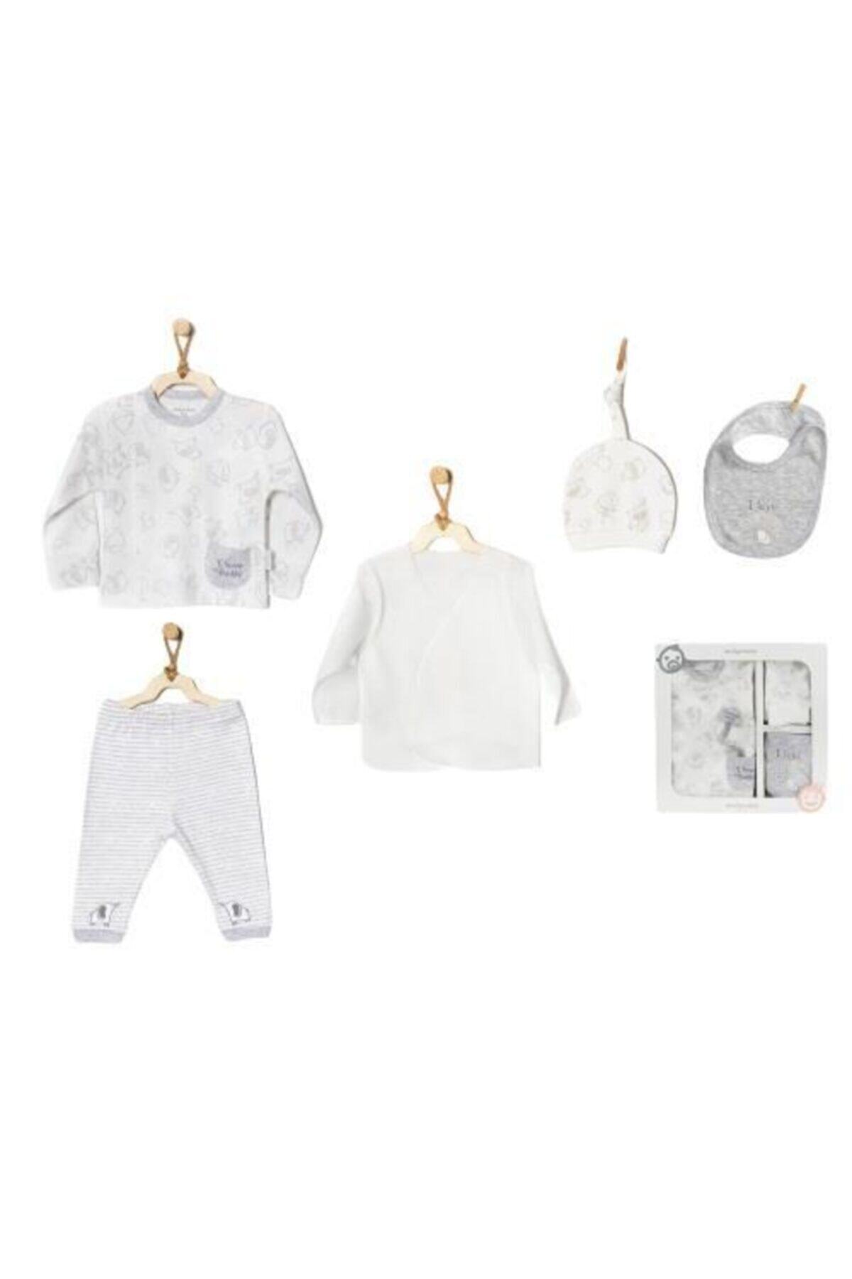 andywawa Ac22170 I Love My Mummy And Daddy 5 Parça Yenidoğan Hastane Çıkışı Grey Melange