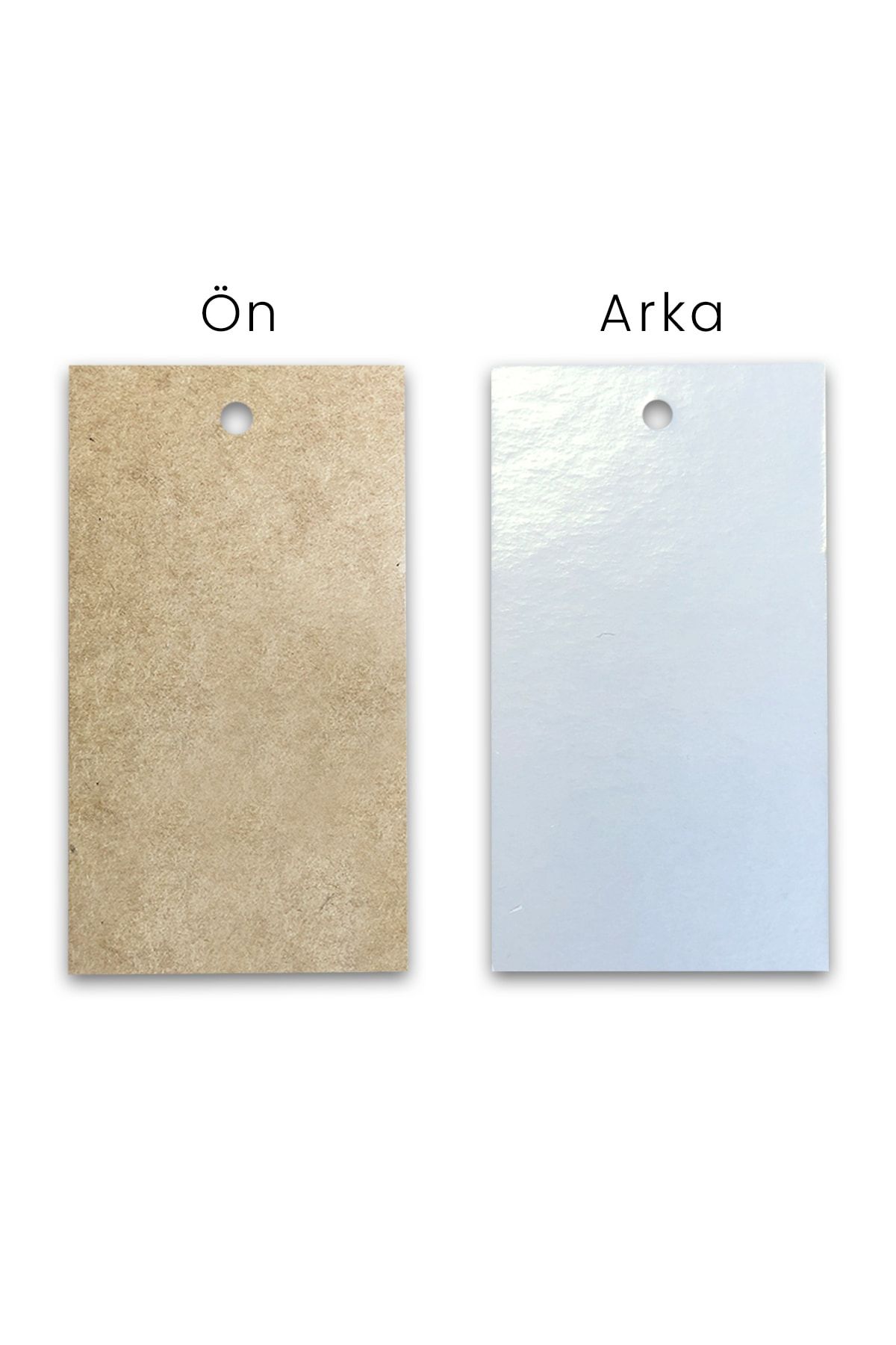 DERELİ MATBAA Kraft Karton Etiket - 5x9 Delikli - Arka Yüzeyi Sedefli - 500 Adet