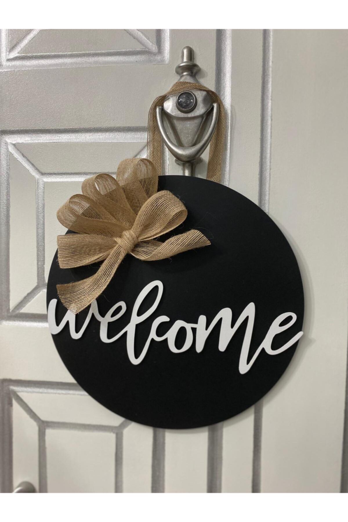 HOBİ55 Welcome Siyah Hediyelik Kapı Süsü Hd0025