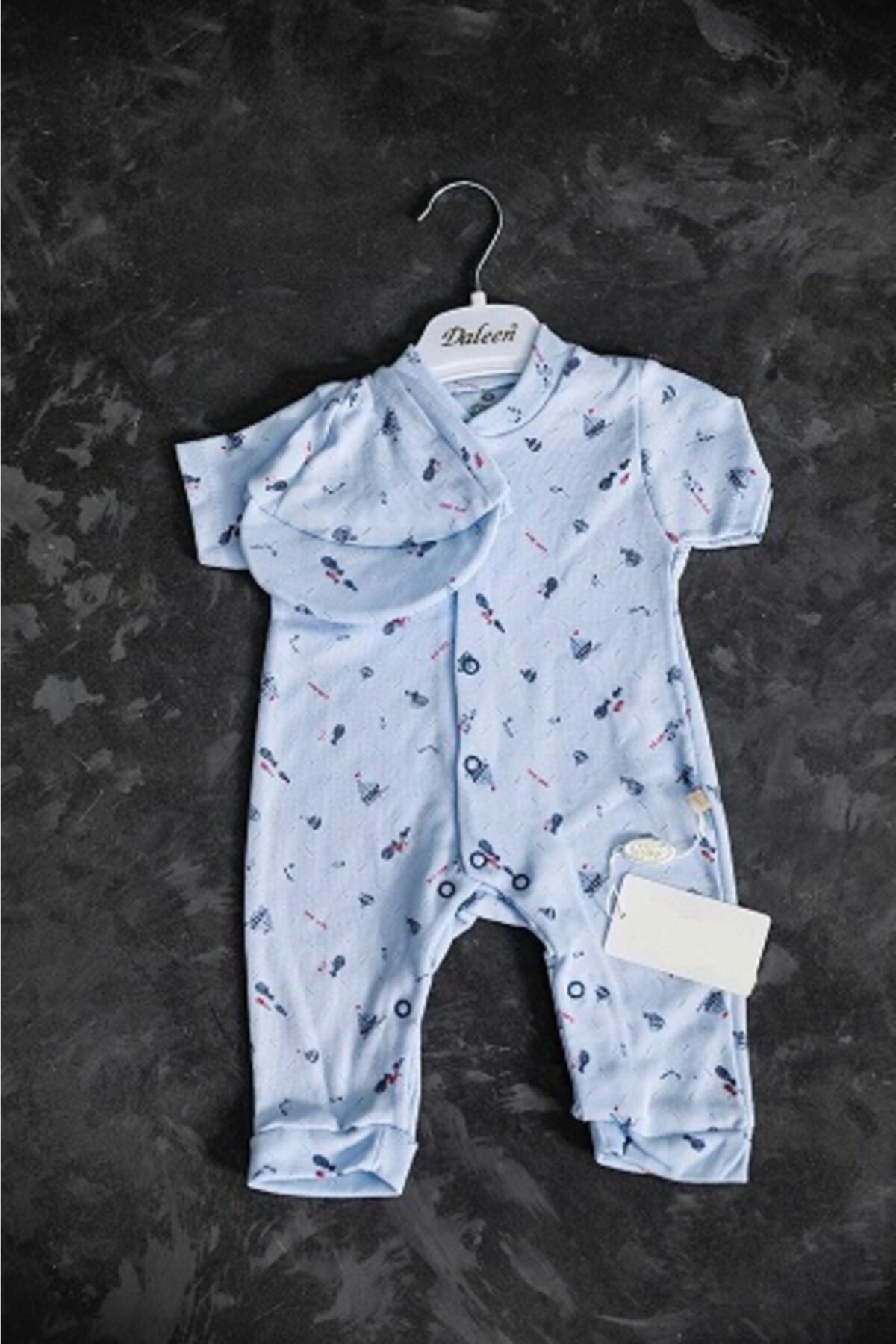 BEBİSH Kopya - Bebek Tulum Şapka 2'li Takım 0-6 Ay Arası