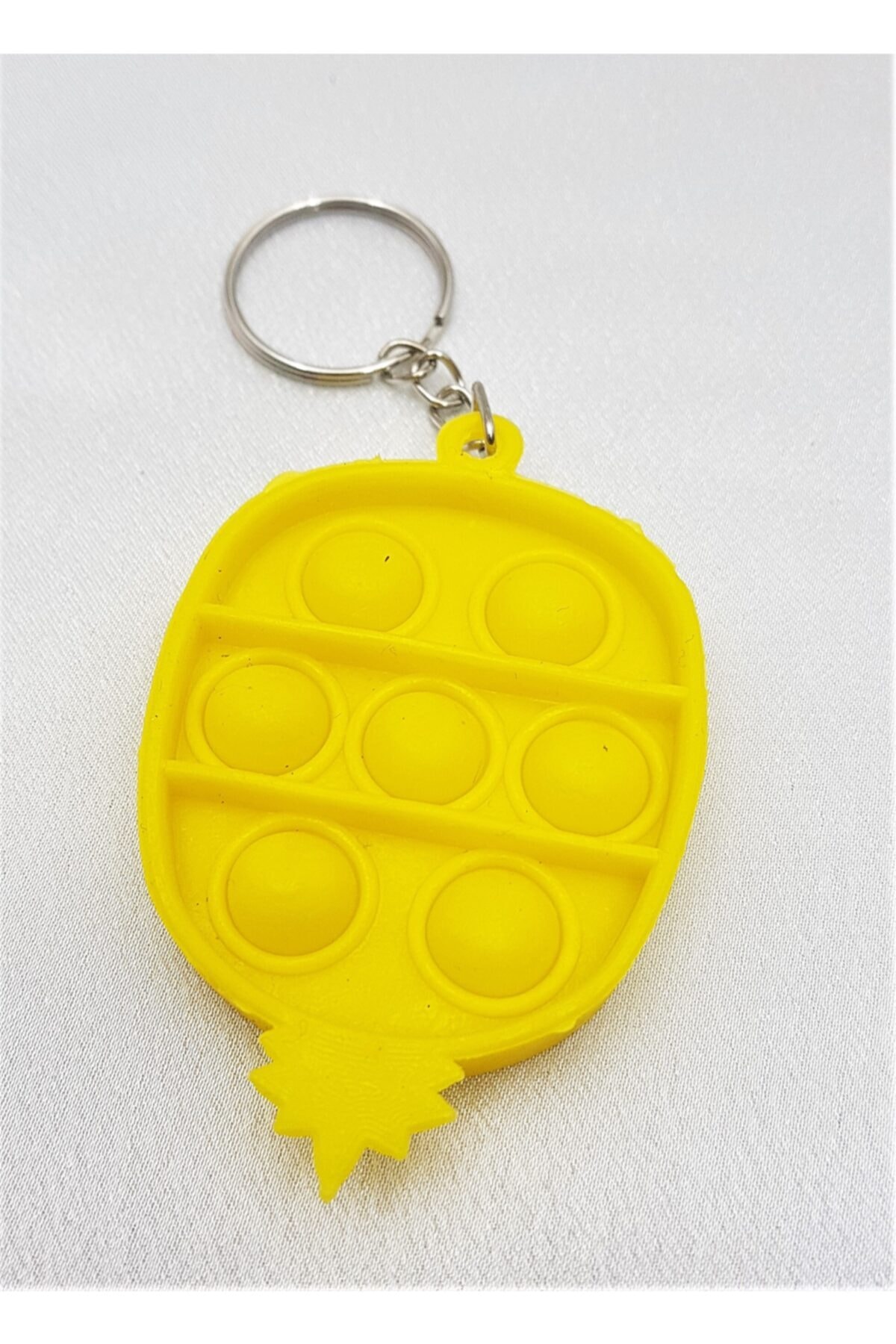 TÜKKAN ACCESSORİES Pop It Bubble Fidget Pop It Duyusal Stres Oyunu Ananas Sarı Anahtarlık