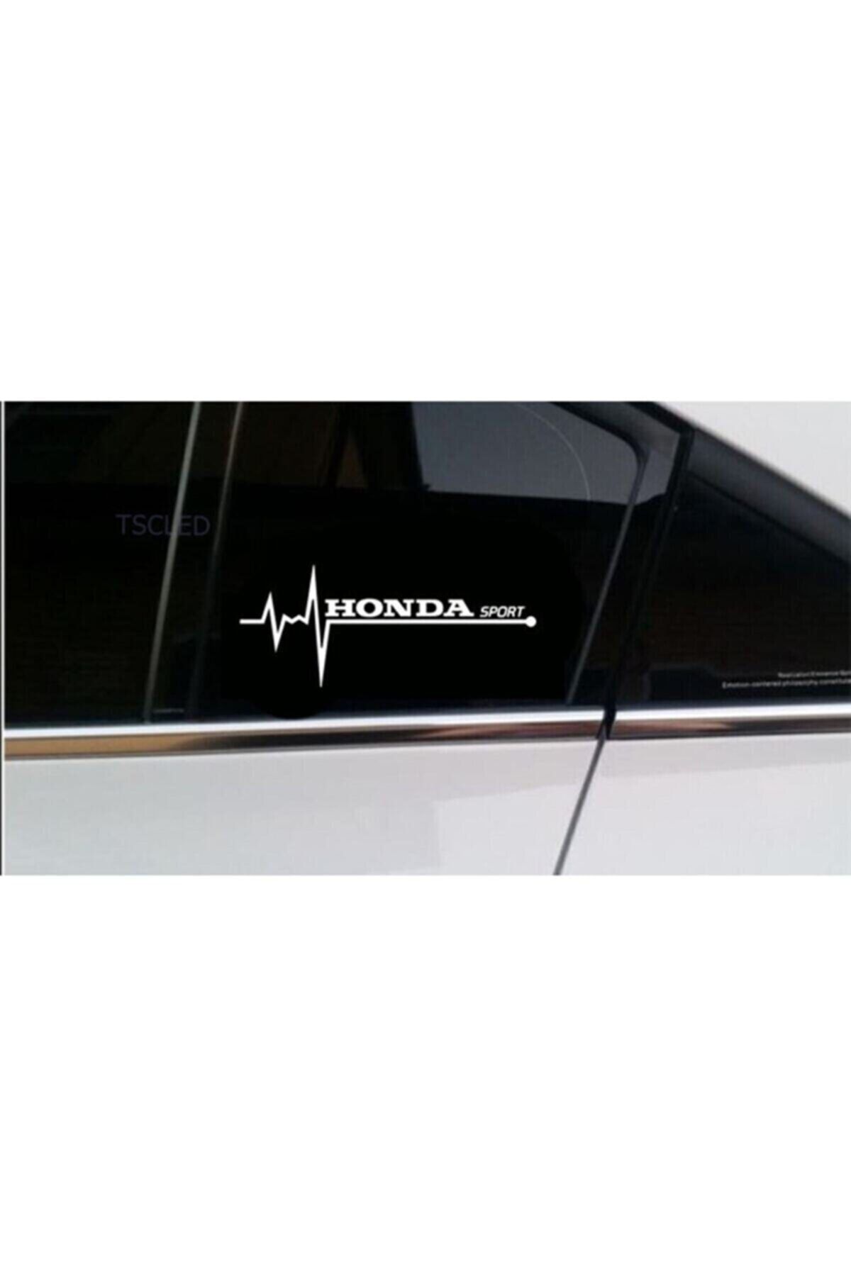 BK22 Honda Sport Nabız Sticker 2 Adet 20x7 Cm Beyaz Renk